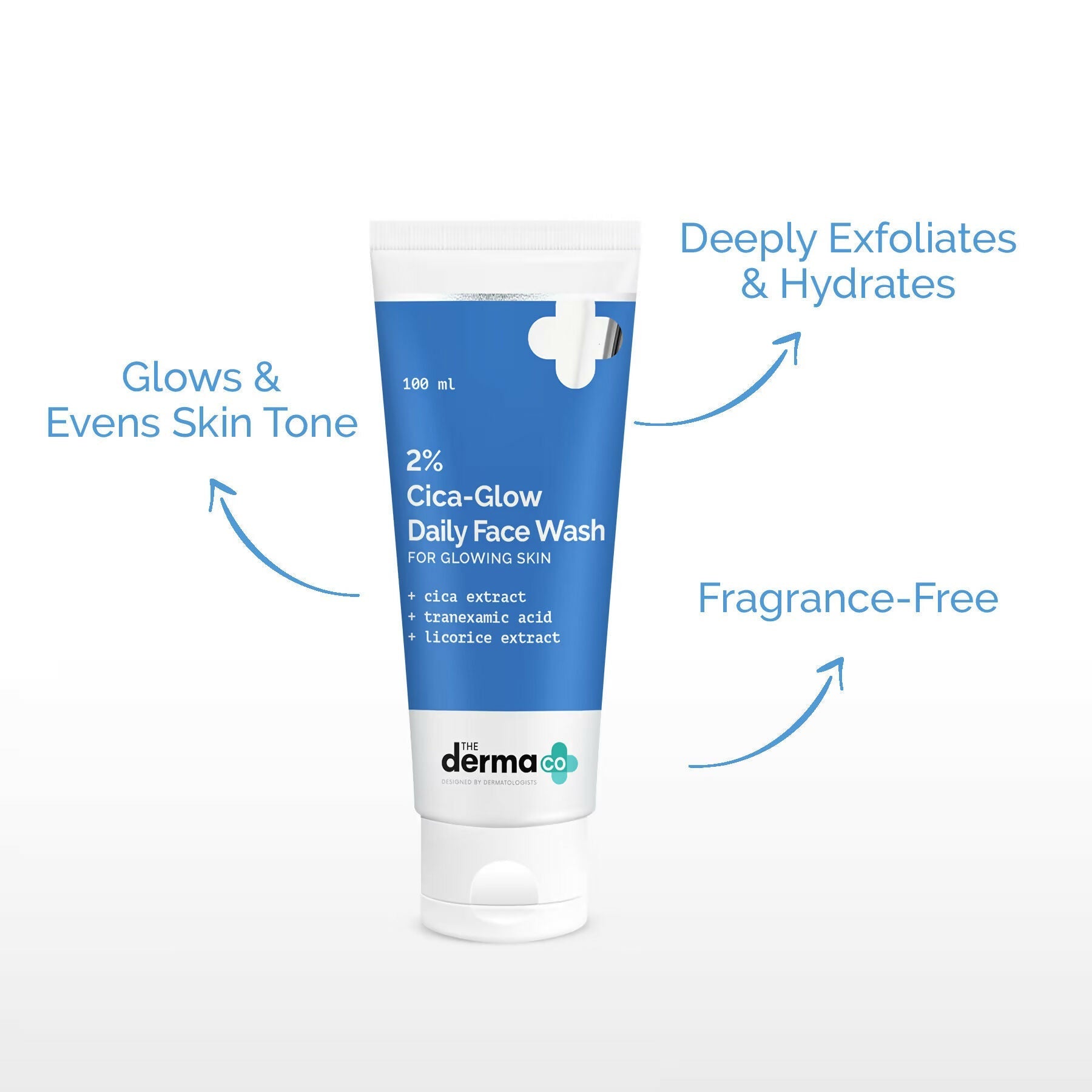 The Derma Co 2% Cica-Glow Face Wash For Glowing Skin  Grab2Buy The Derma Co Grab2Buy