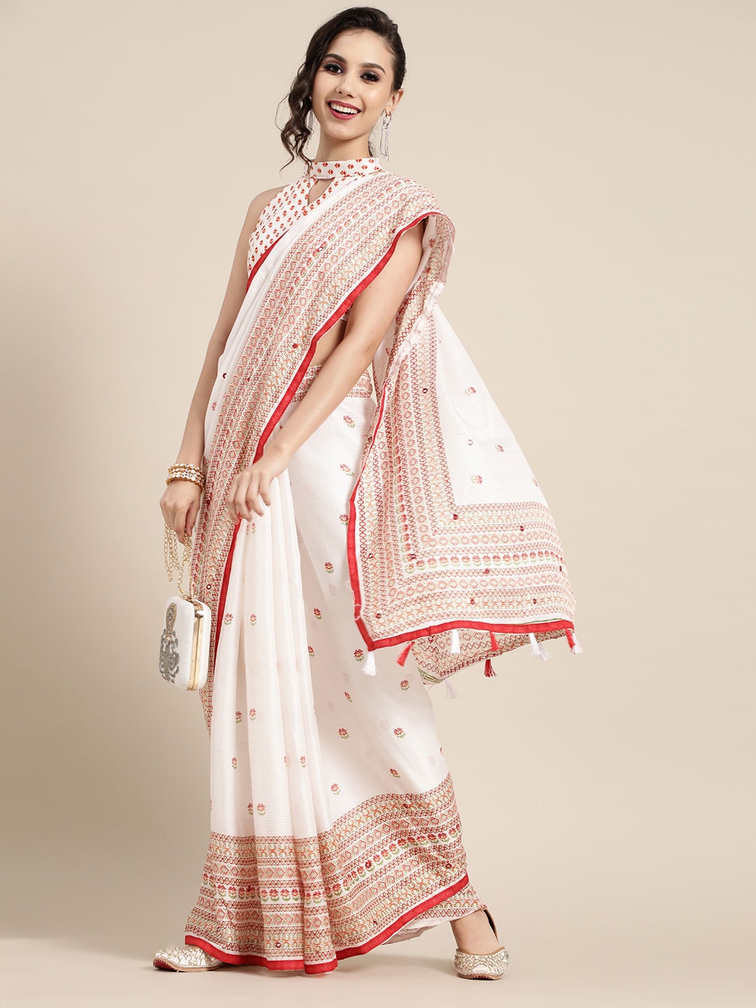 Saree Mall Ethnic Motifs Saree with Sleek border