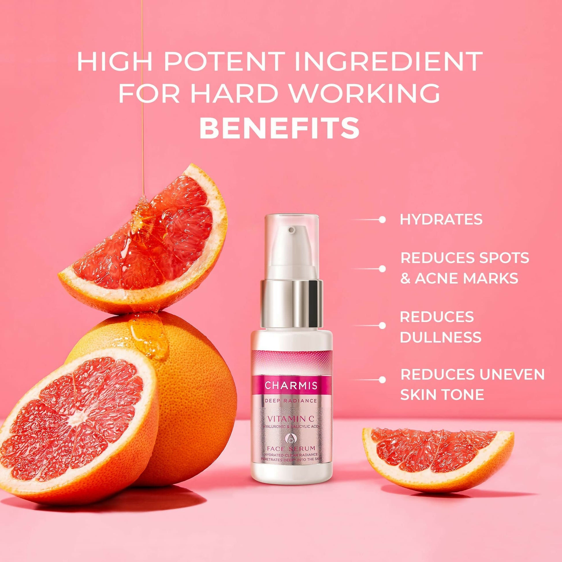 Charmis Deep Radiance Vitamin C Face Serum With Hyaluronic Acid and Salicylic Acid