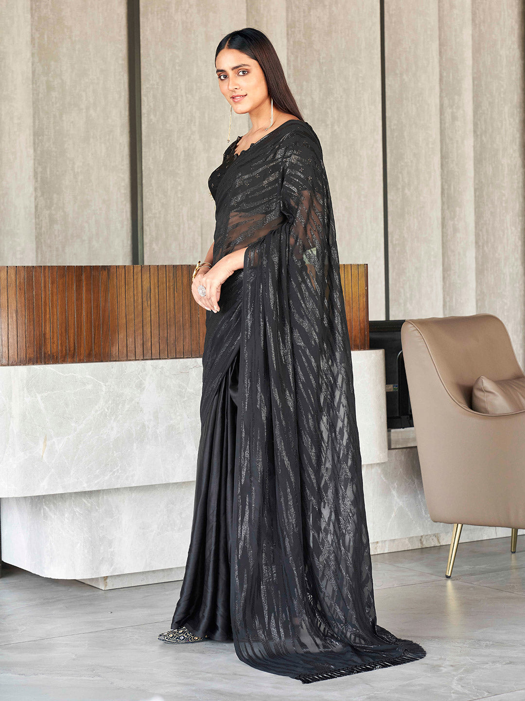 Tikhi Imli Woven Design Satin Ready to Wear Grab2Buy 