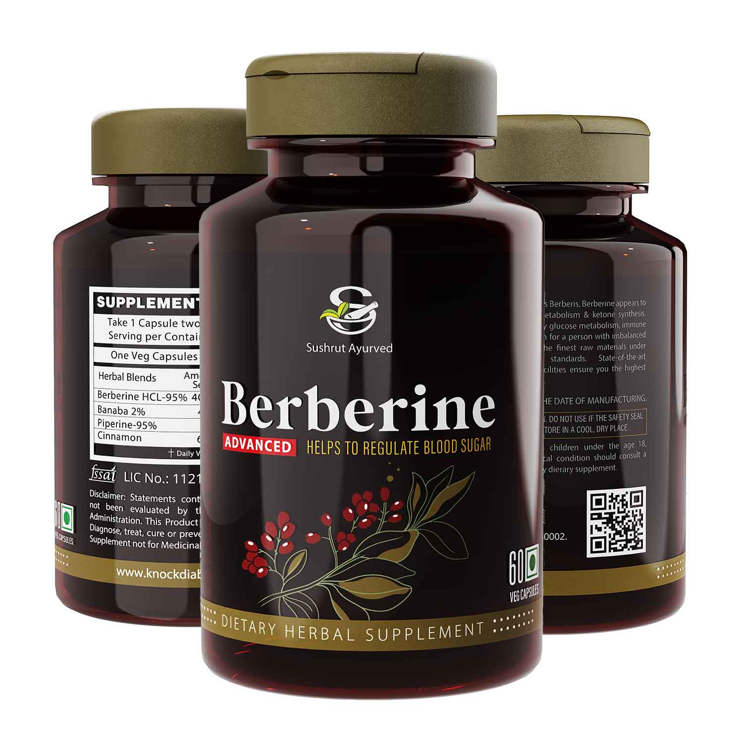 Sushrut Ayurved Good Health Berberine Veg Capsules - Grab2buy