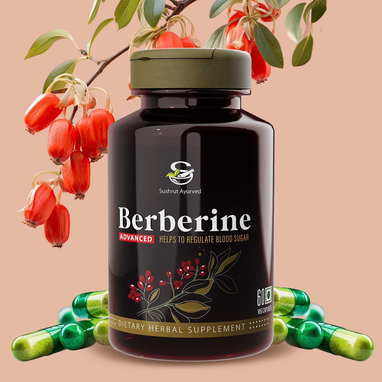 Sushrut Ayurved Good Health Berberine Veg Capsules - Grab2buy