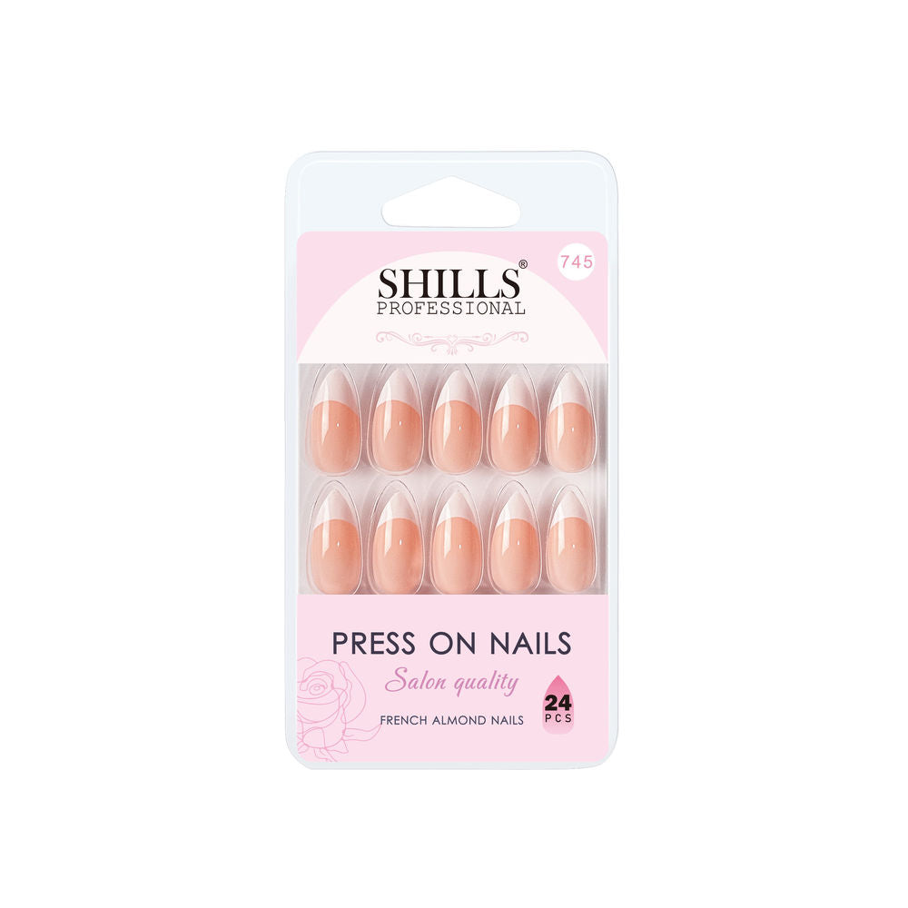 Shills Professional Reusable Press On Nails French Almond - SPN745