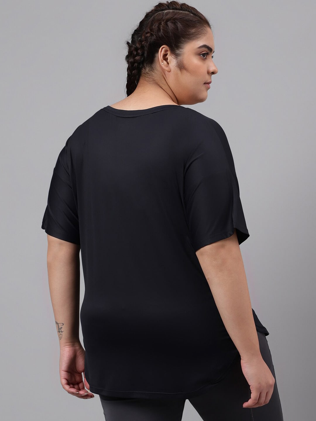 MKH Plus Size Typography Printed Dri-FIT T-shirt 
