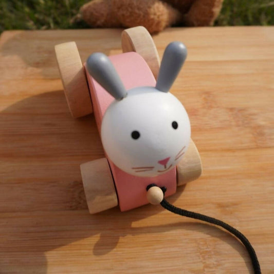 Matoyi Rabbit Wooden Pull Along Toy For Kids - Grab2buy