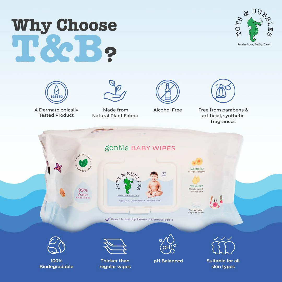 Tots & Bubbles 99% Water Baby Wet Wipes with Lid  Grab2Buy Tots & Bubbles Grab2Buy