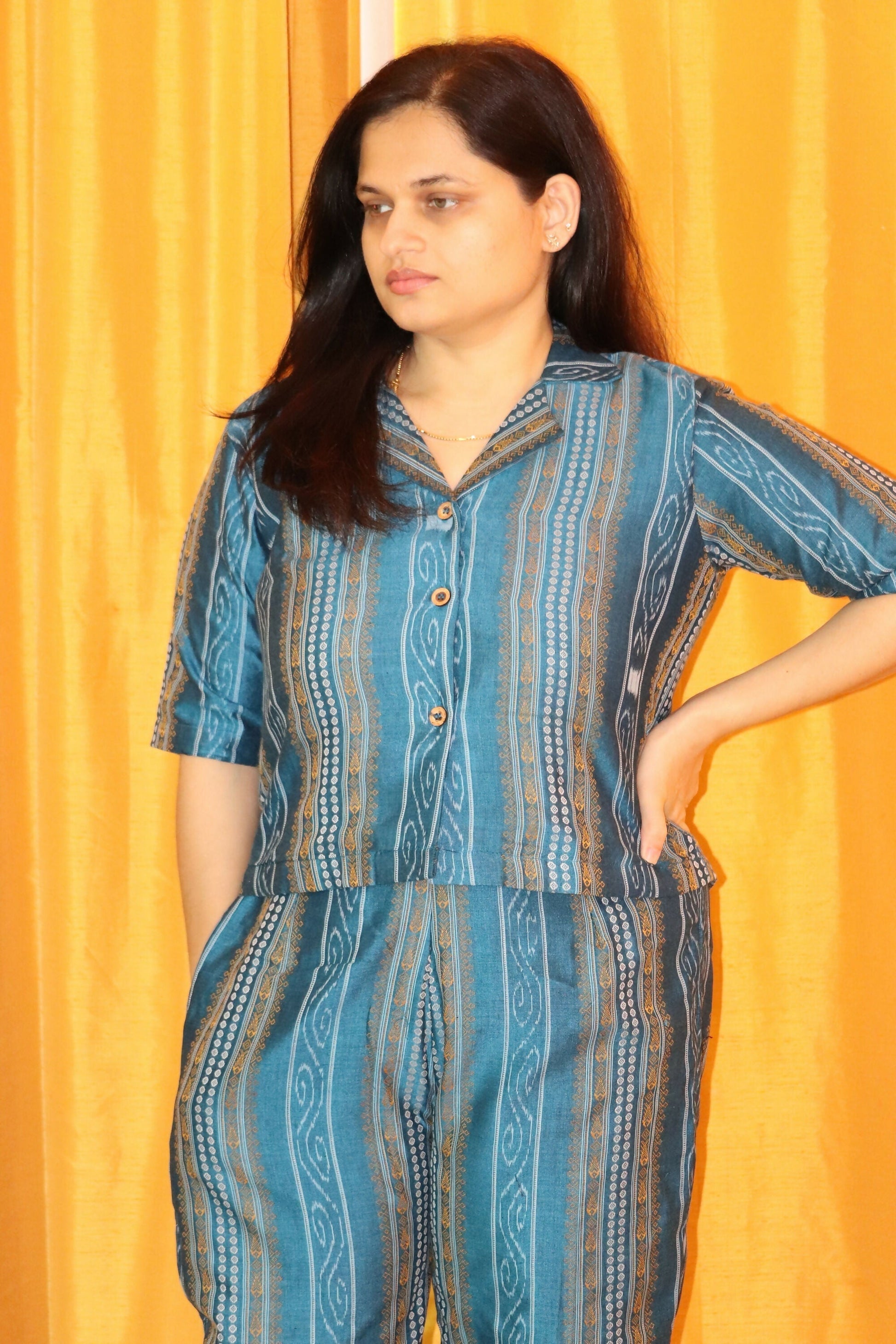 Earthyweaves Meghika Sambalpuri Co-ord Set 