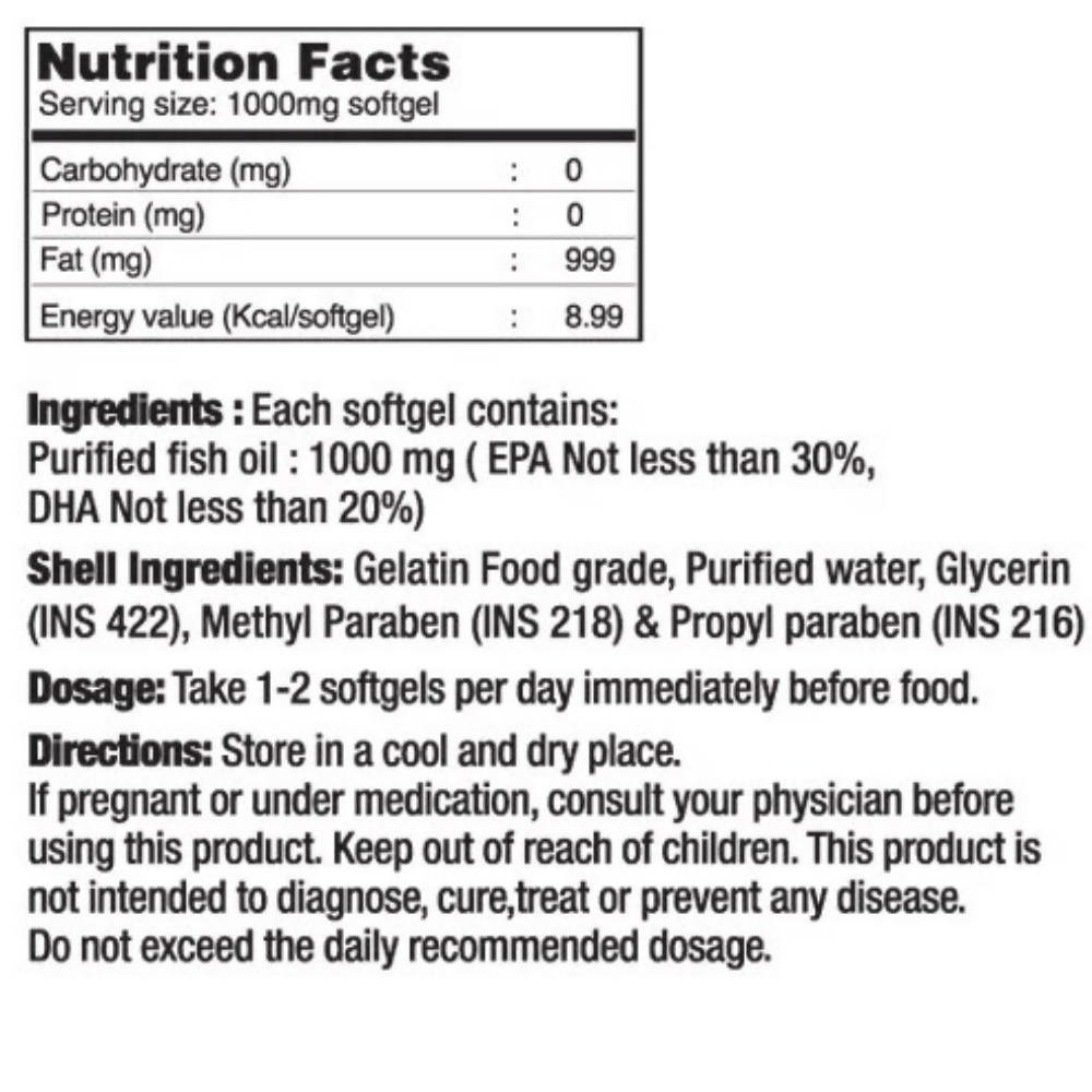 Curegarden Natural Omega-3 50 60 Softgels