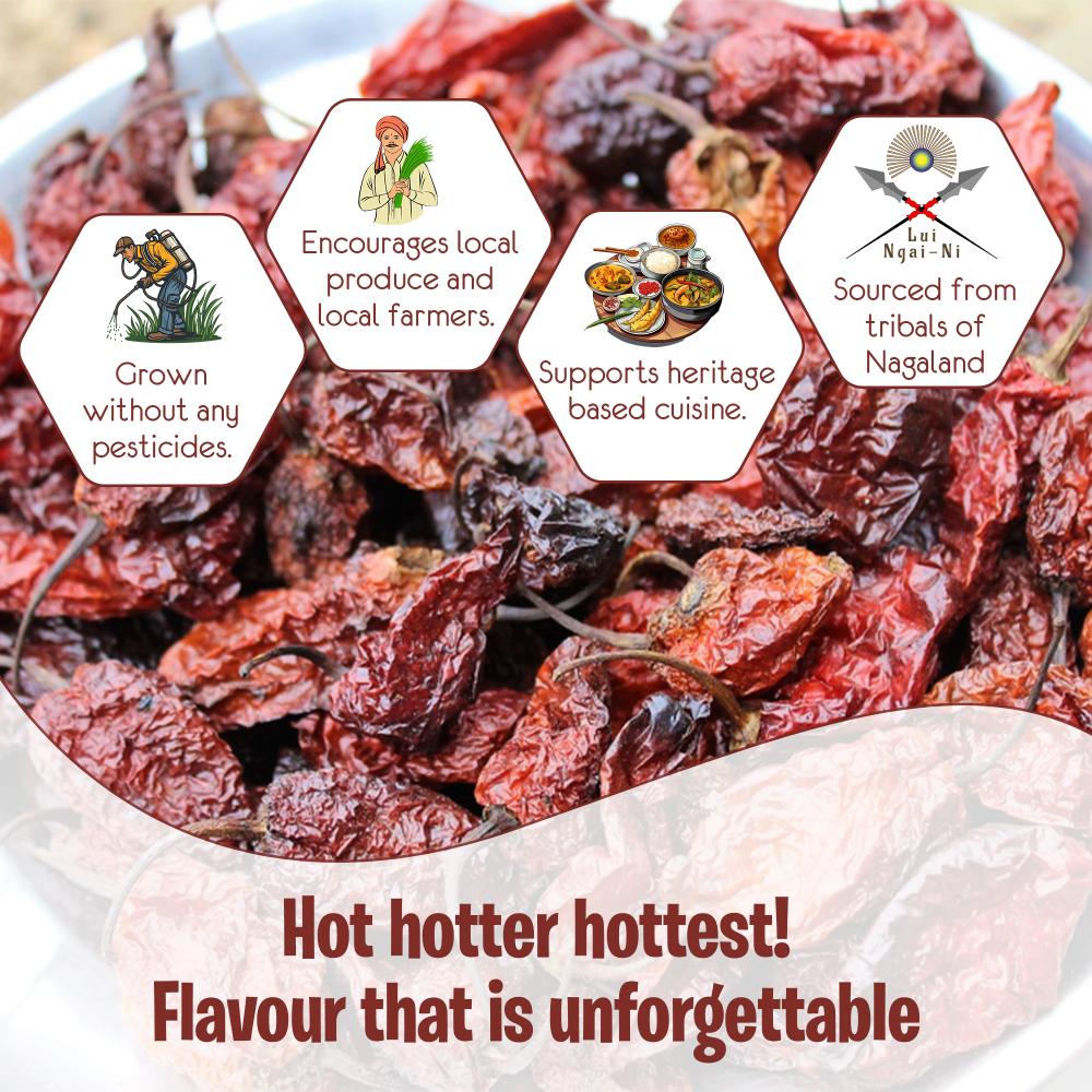 IKAI Natural Bhut Jholokia (King Chilli) 