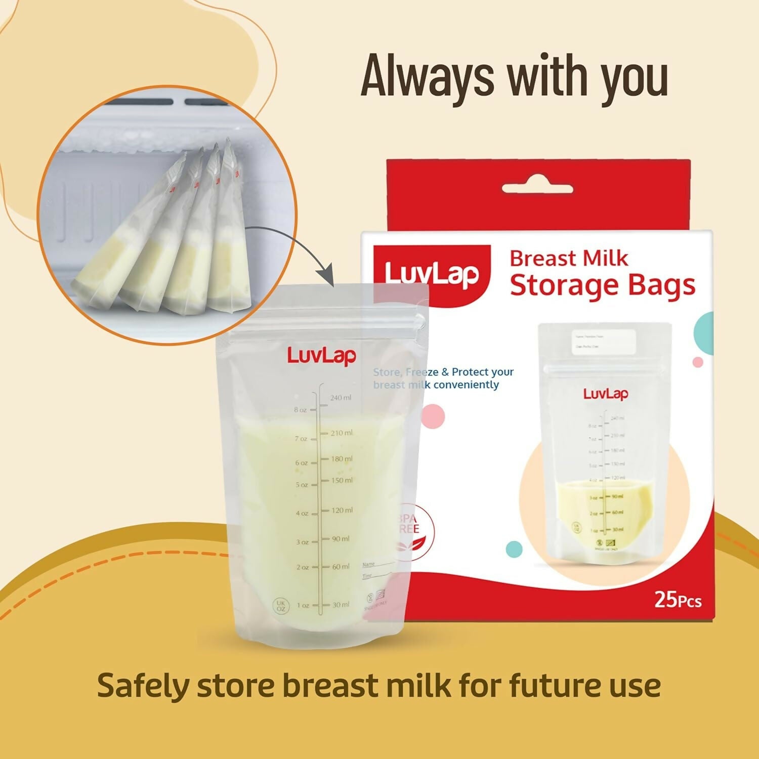 LuvLap Baby Breast Milk Storage Bags