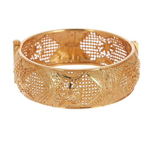 Gold-Plated Alloy Golden Handmade Beaded Bangle Set - The Pari - Grab2buy