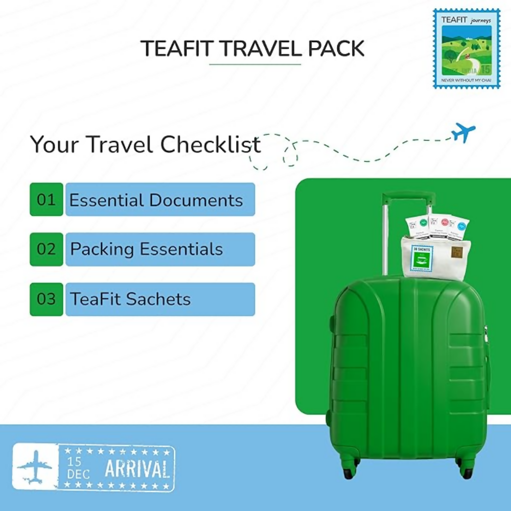 TeaFit Premium NO SUGAR Instant Assorted Tea Premix - Traveler Pack