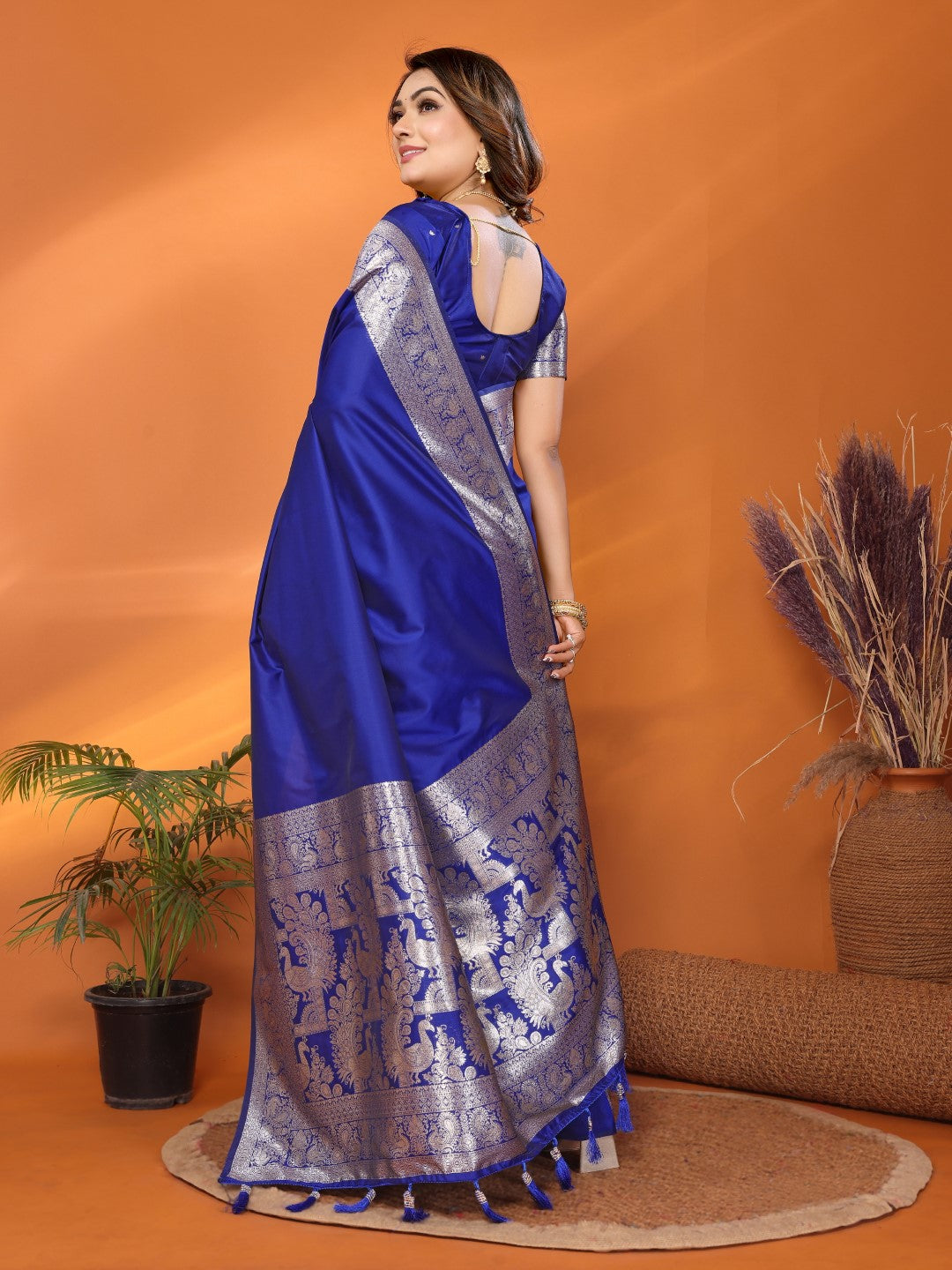 Anaita Blue Banarasi Silk Saree With Weaving Work