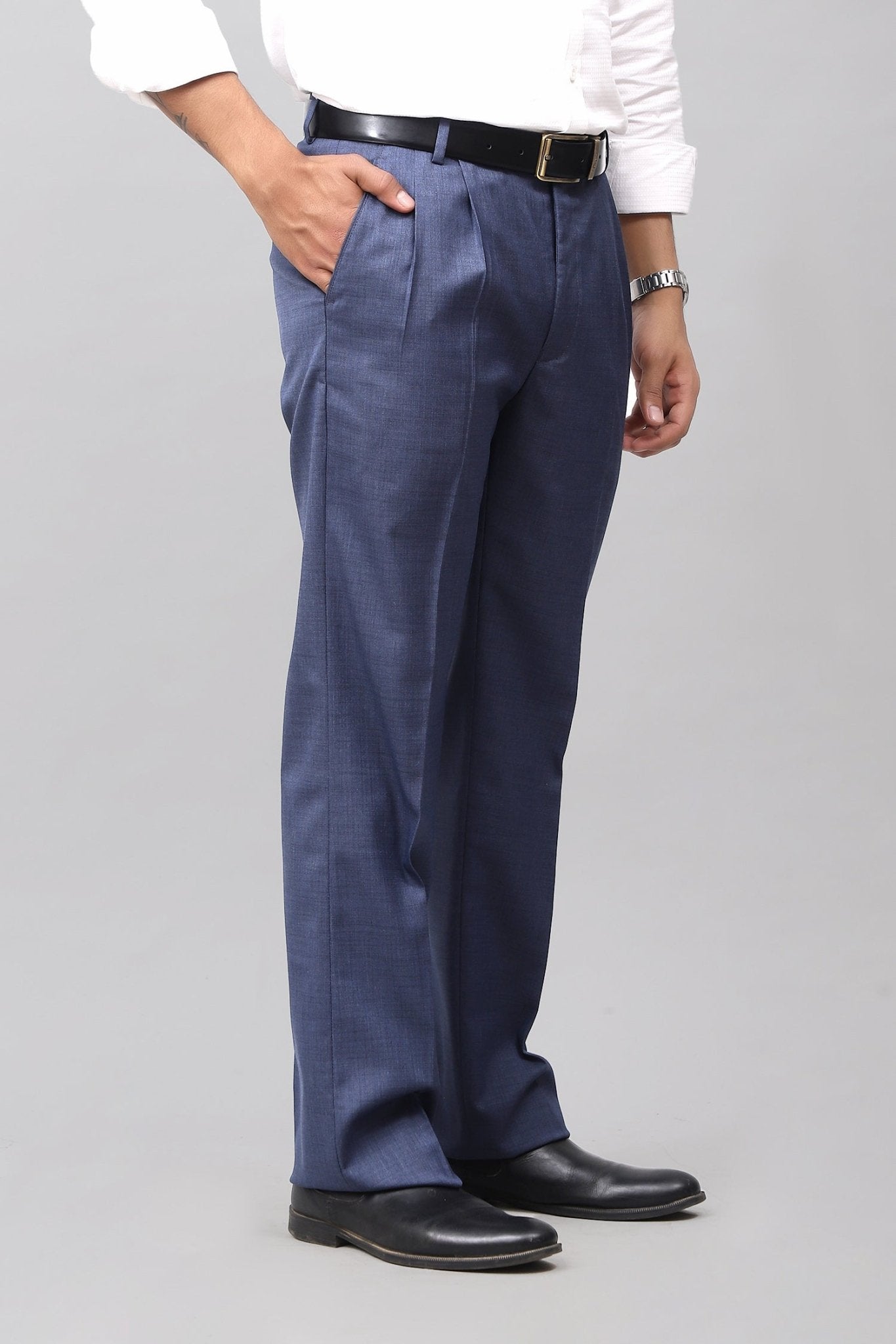 Bluebird Electric Blue Pleated Trouser 