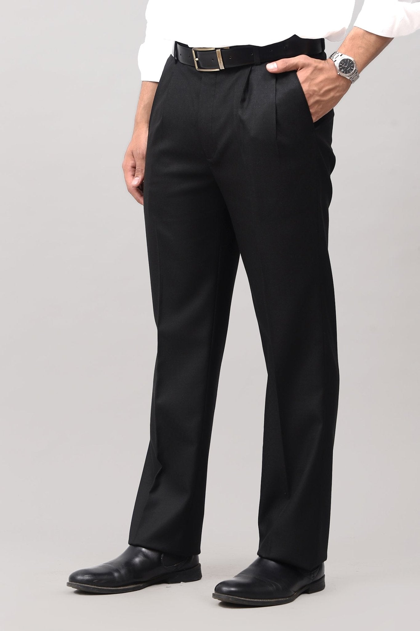 Bluebird Iconic Black Pleated Tailored Trouser 