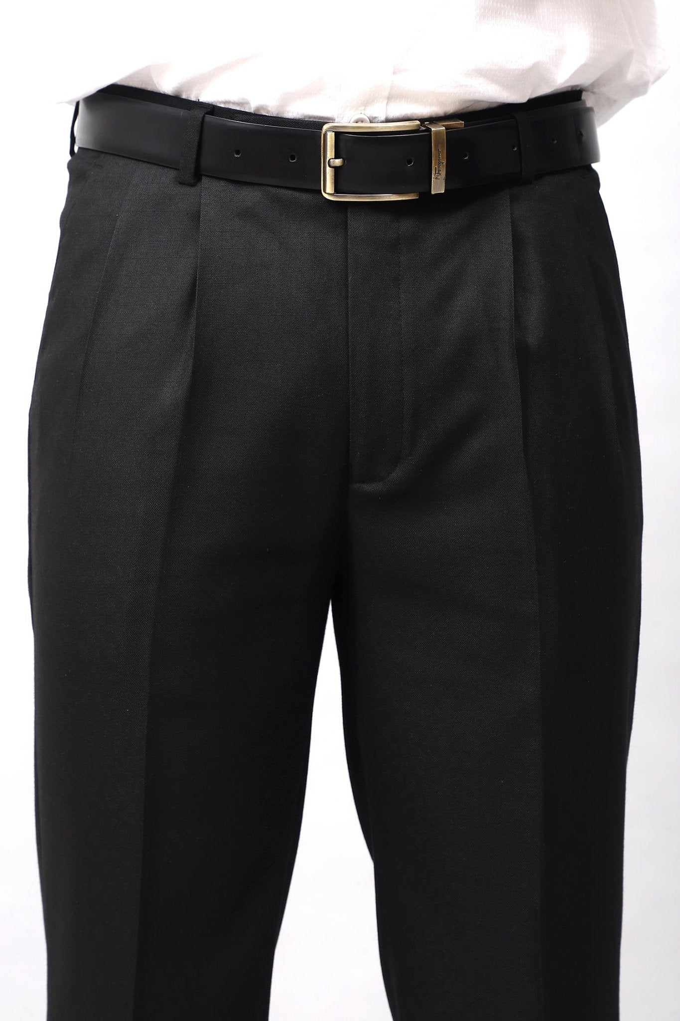 Bluebird Iconic Black Pleated Tailored Trouser 