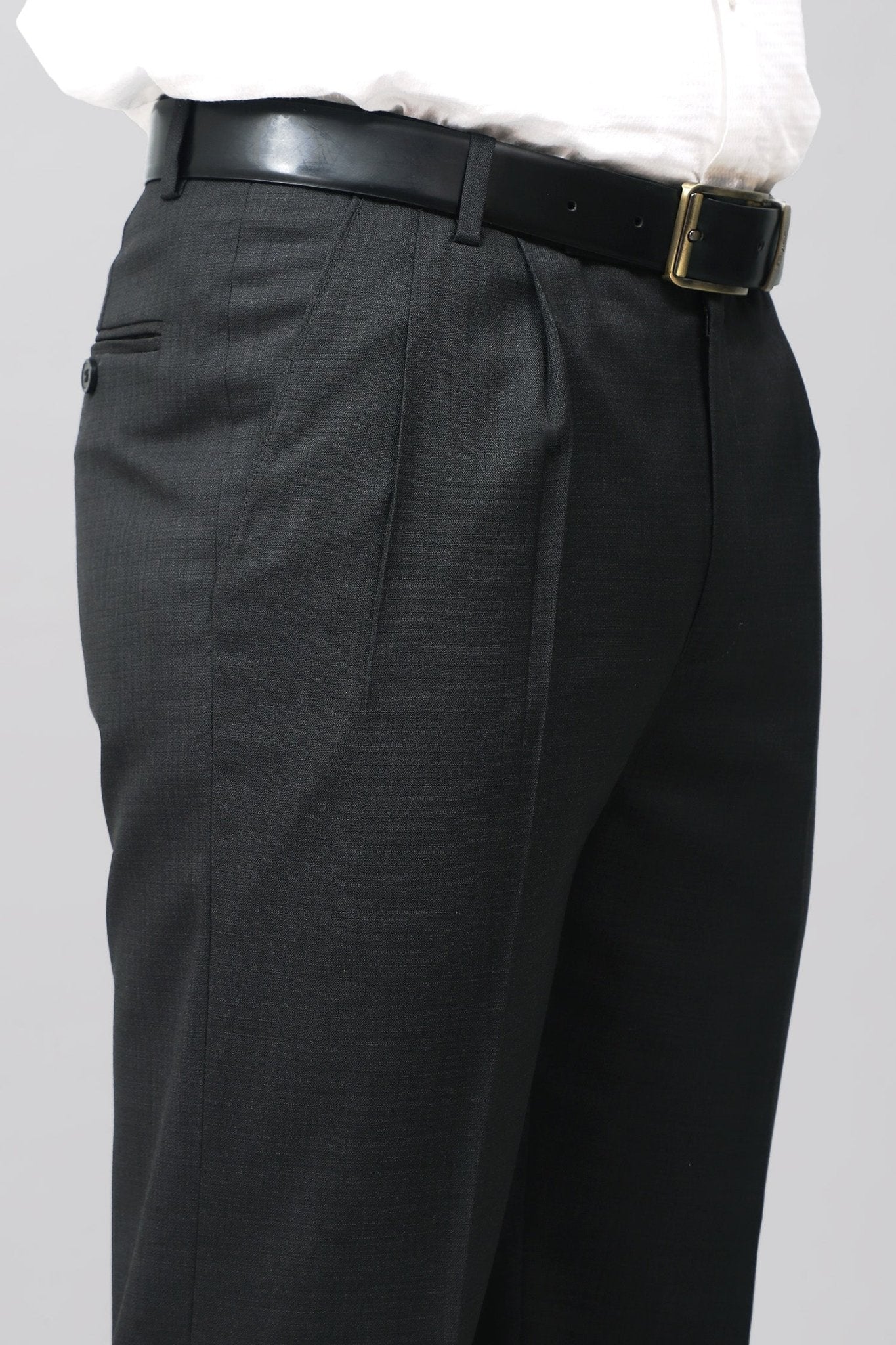 Bluebird Jet Black Pleated Tailored Trouser 