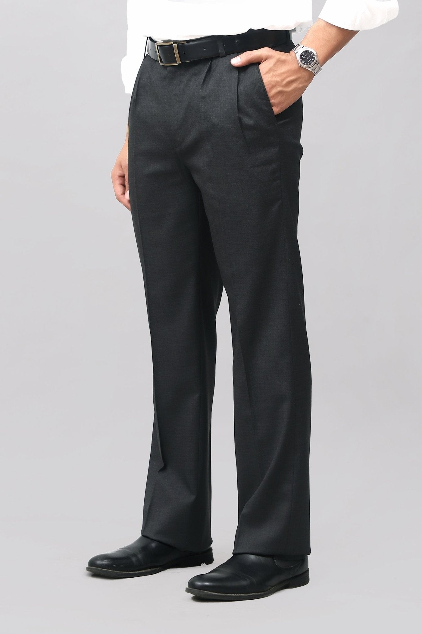 Bluebird Jet Black Pleated Tailored Trouser 