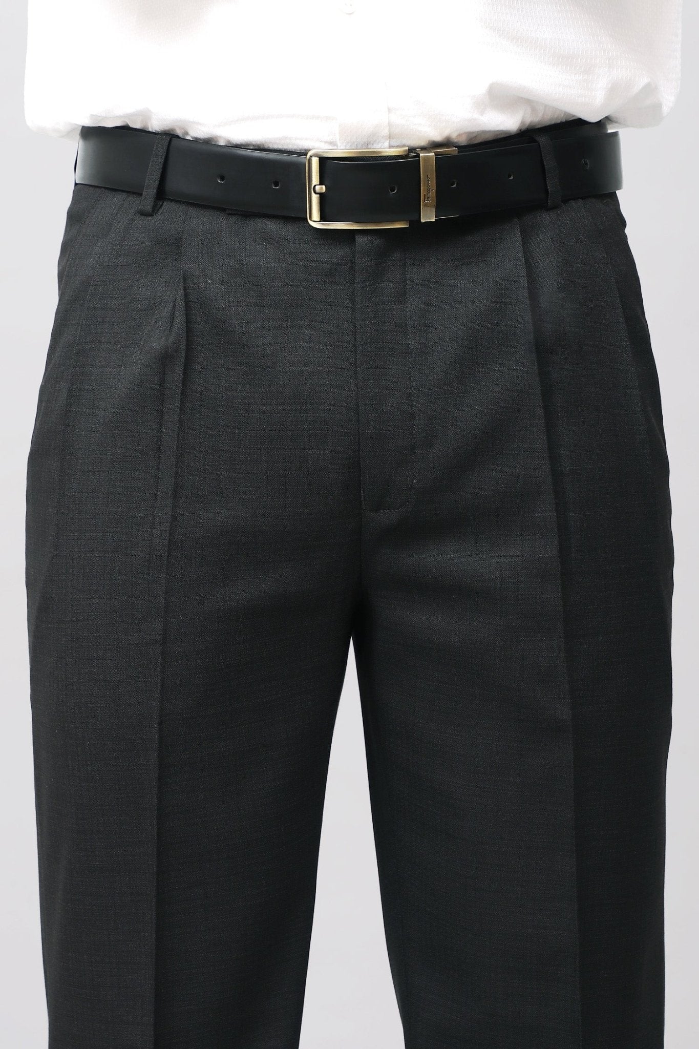 Bluebird Jet Black Pleated Tailored Trouser 