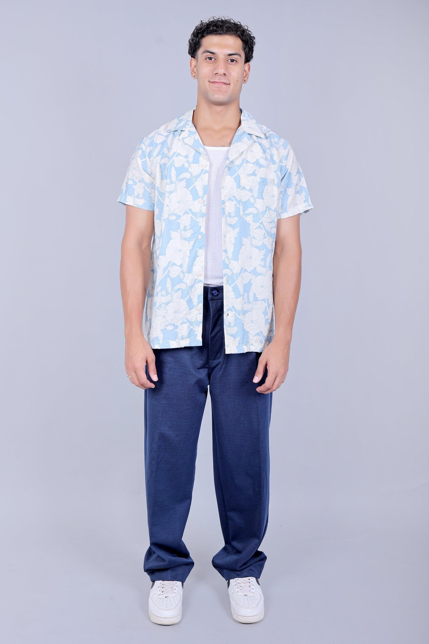 Bluebird korean pleated pant blue color 
