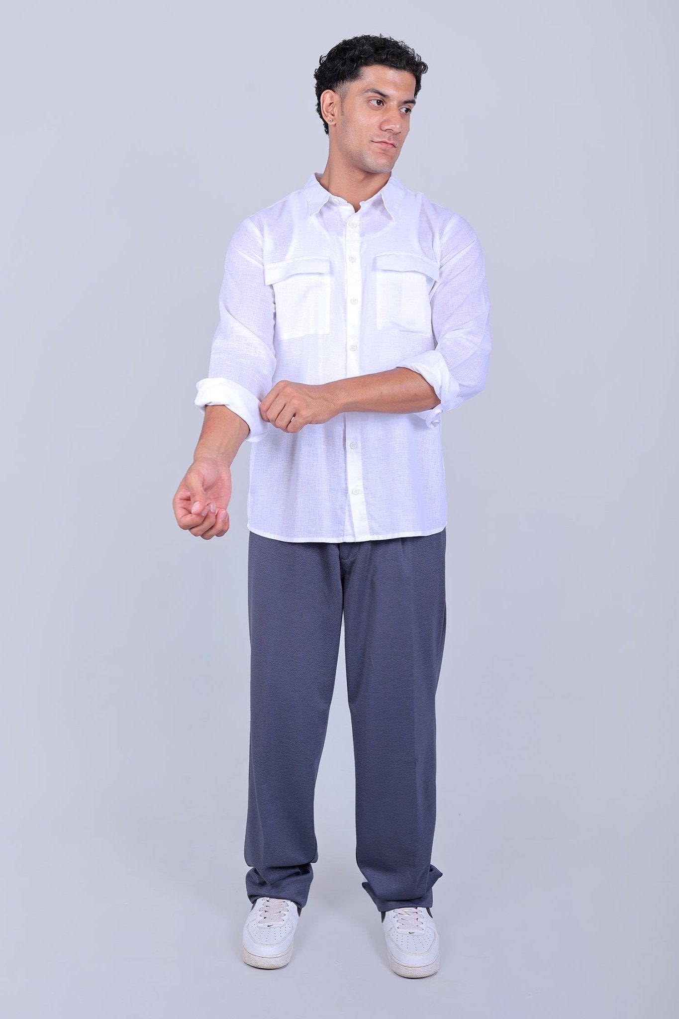 Bluebird korean pleated pant grey color 