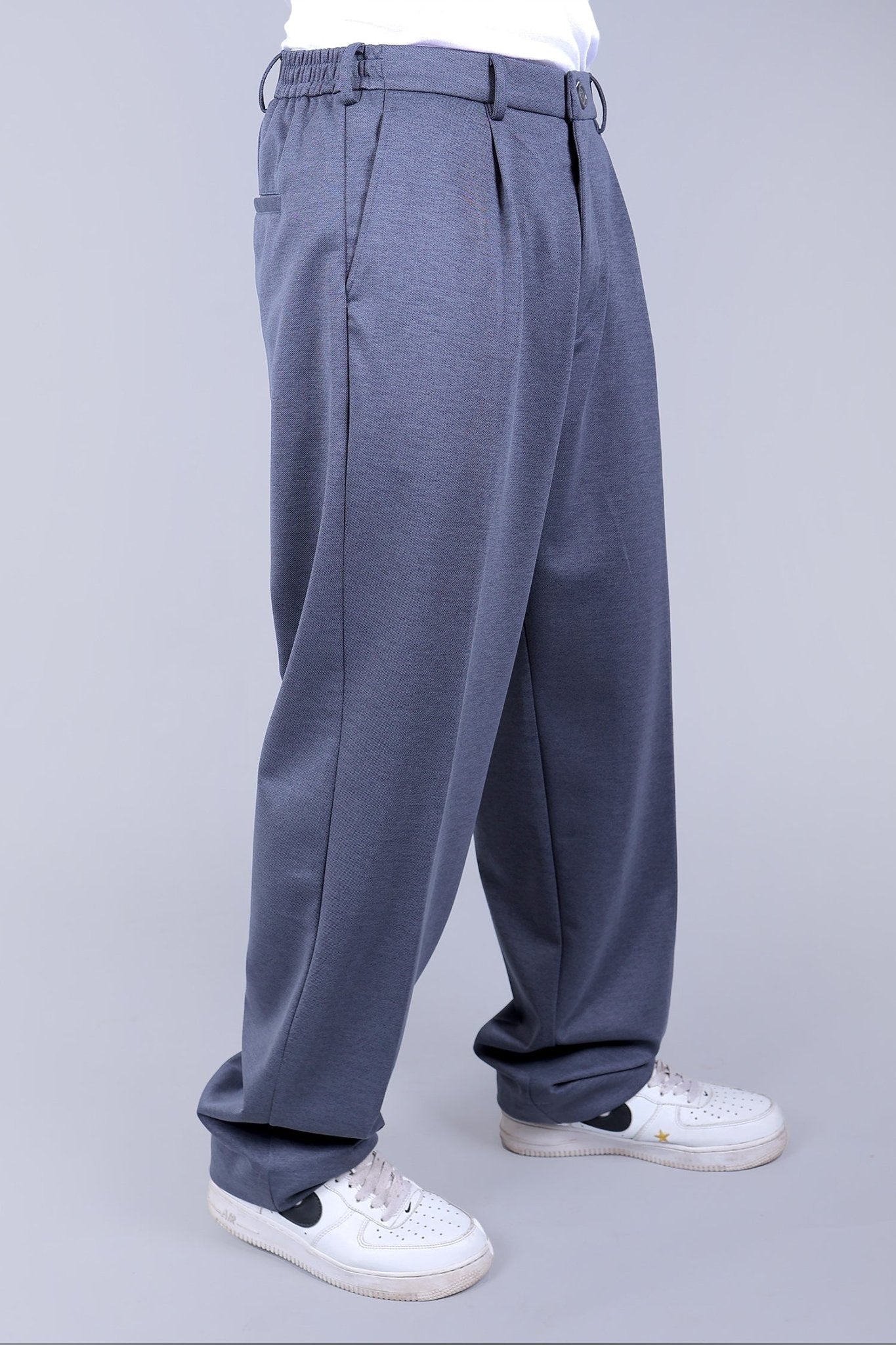 Bluebird korean pleated pant grey color 