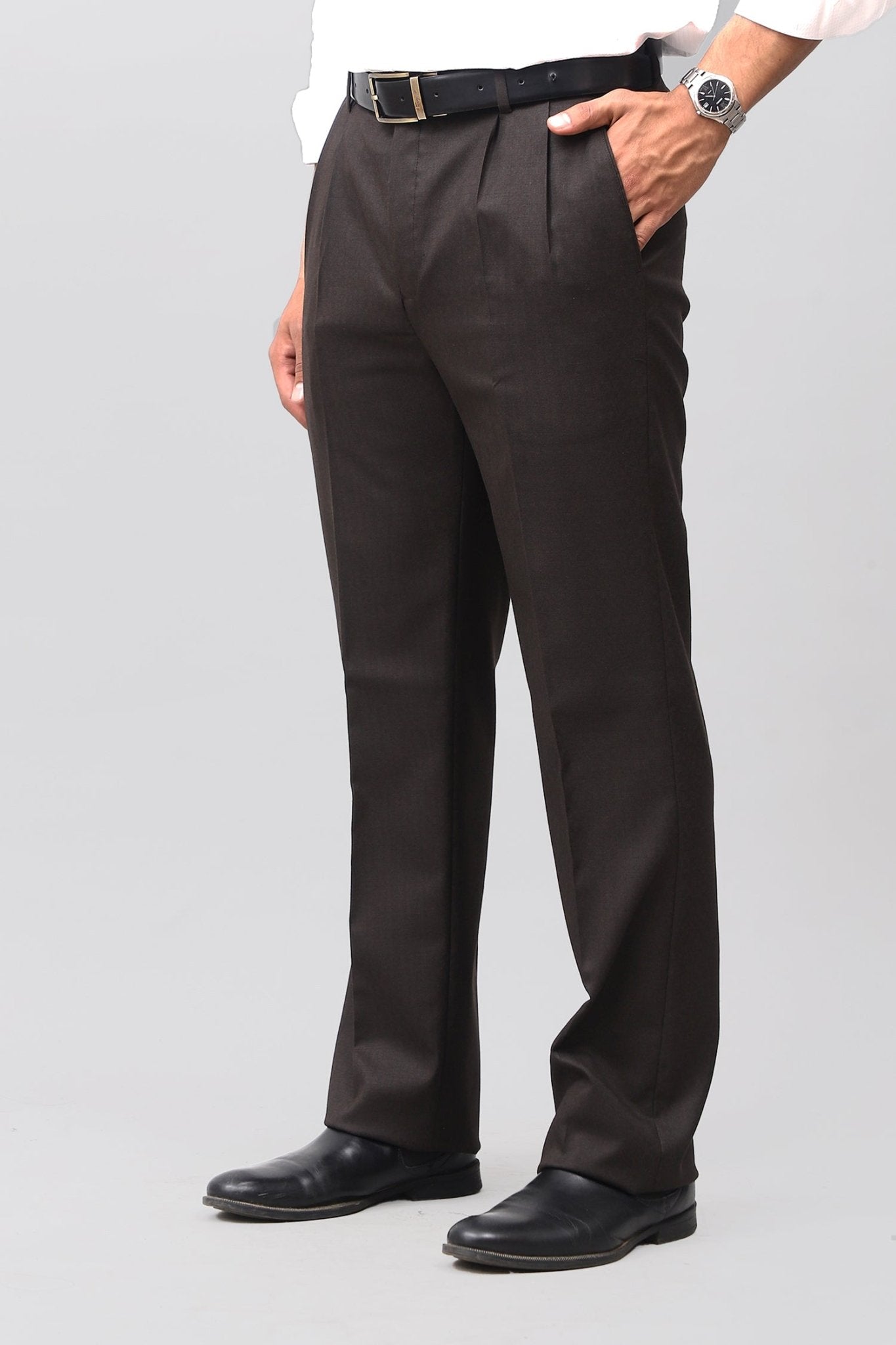 Bluebird Luxe Dark Chocolate Pleated Trouser 
