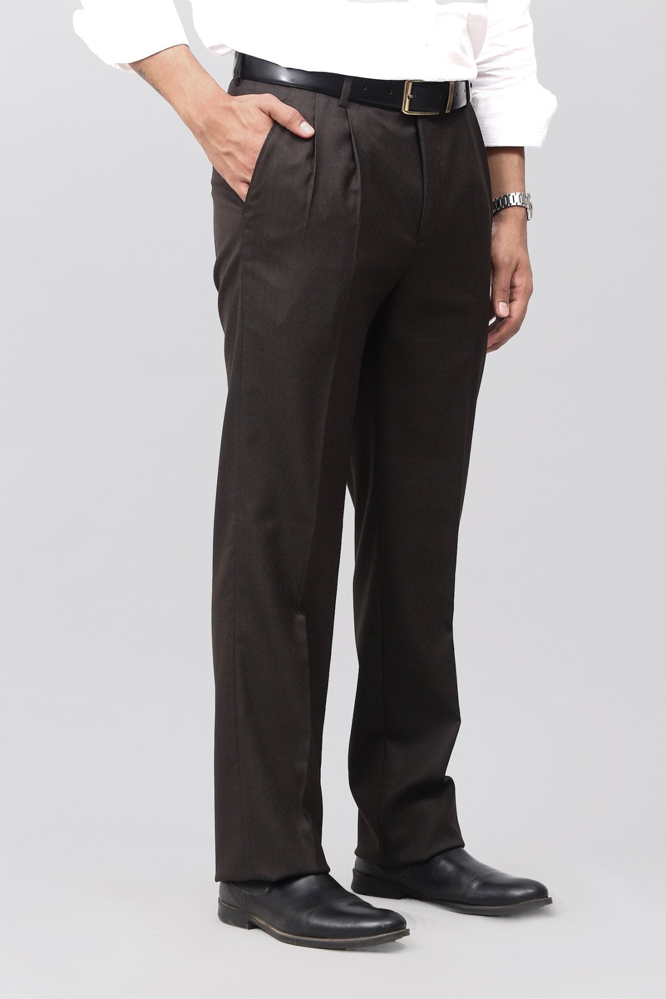 Bluebird Luxe Dark Chocolate Pleated Trouser 