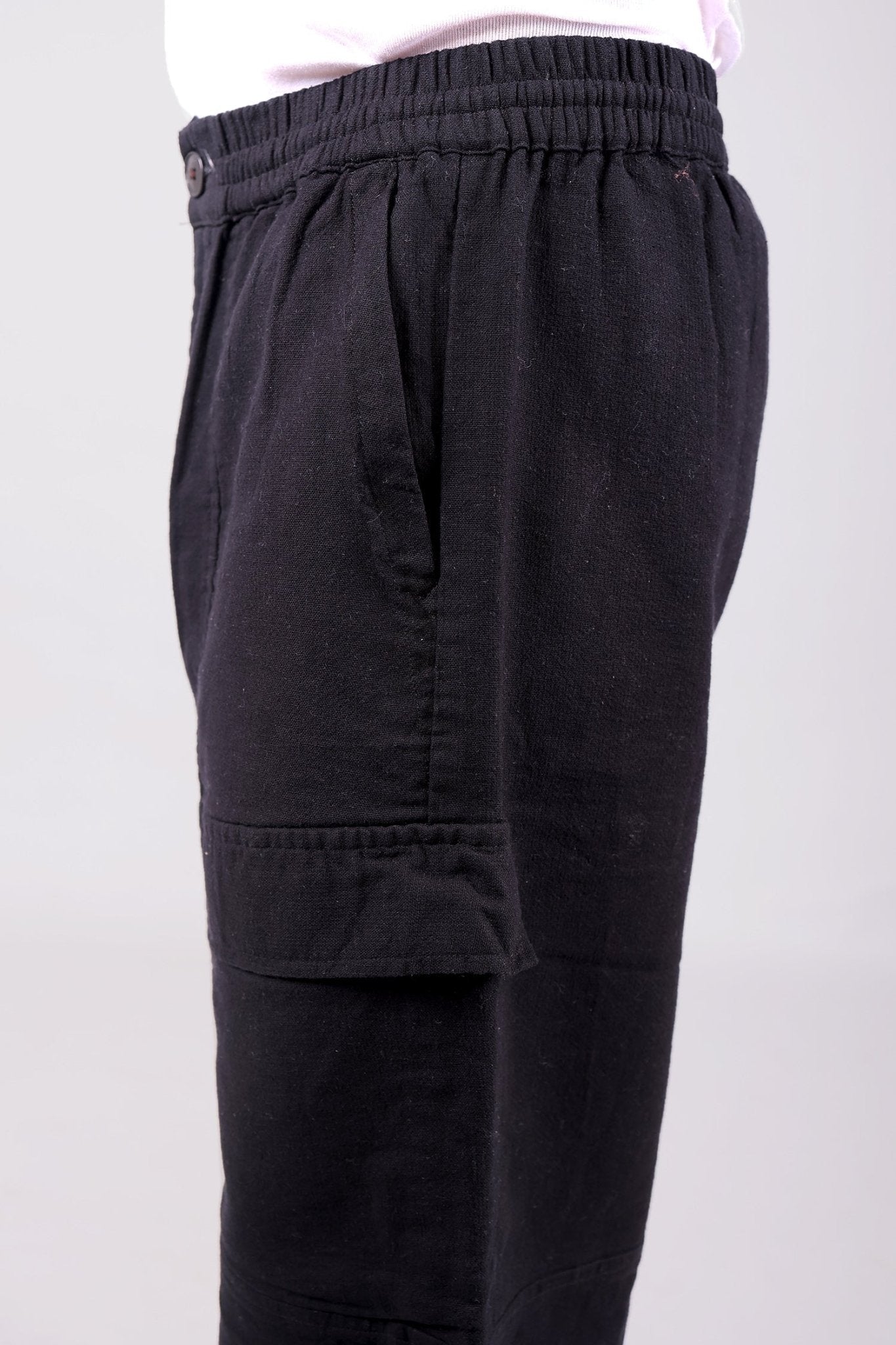 Bluebird Men's Cotton Cargo Pant Loose Fit Black 