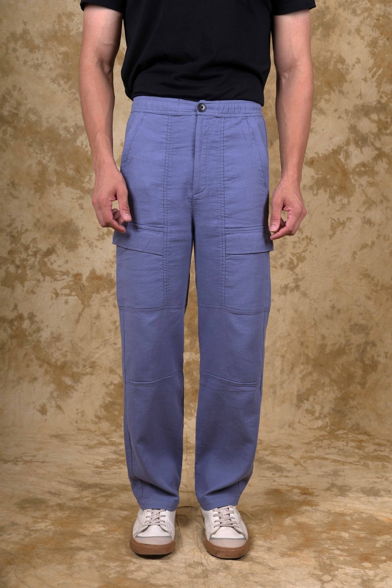Bluebird Men's Cotton Cargo Pant Loose Fit Blue 