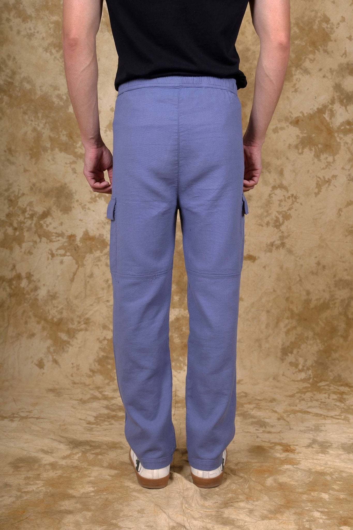 Bluebird Men's Cotton Cargo Pant Loose Fit Blue 