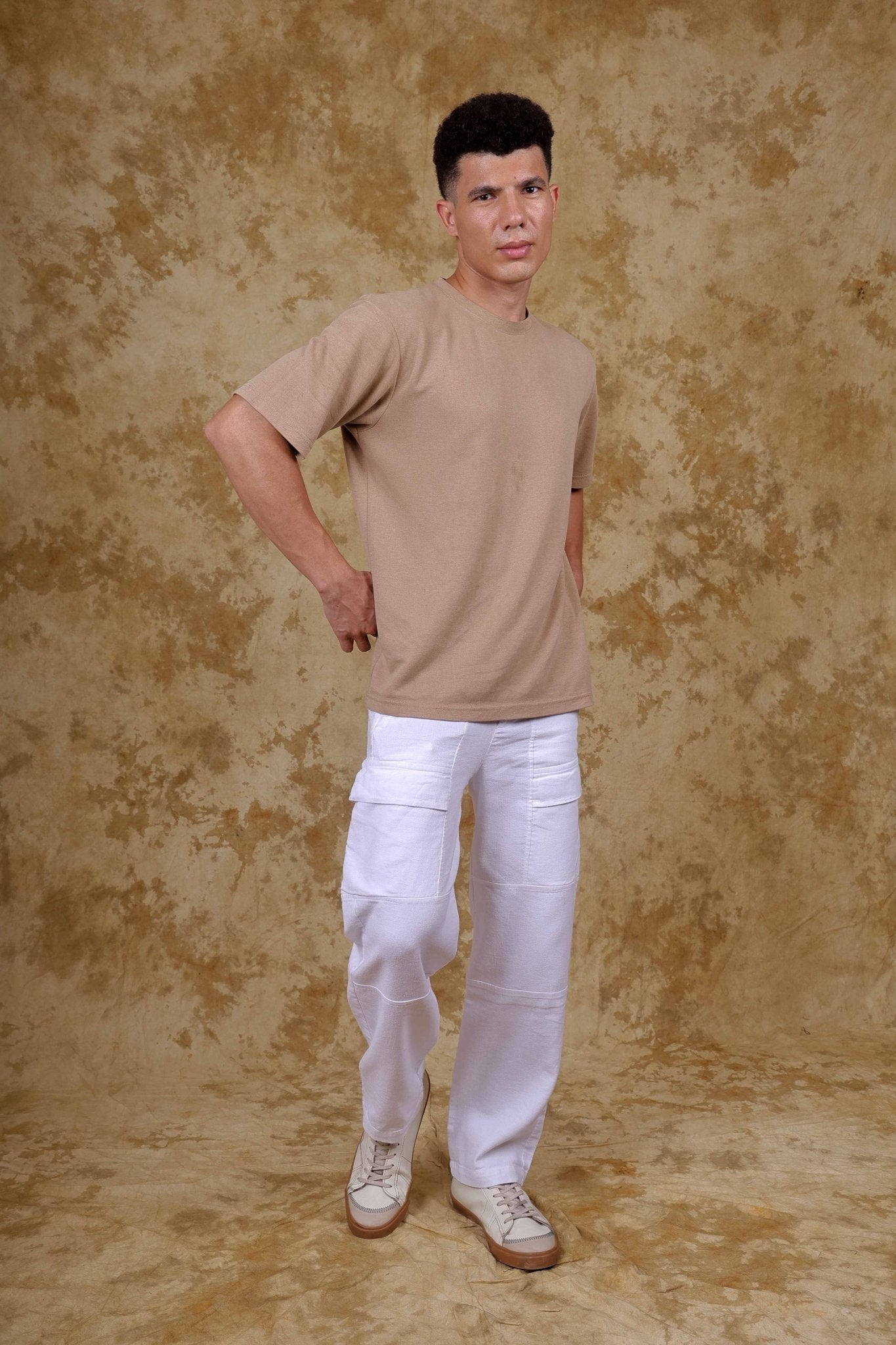 Bluebird Men's Cotton Cargo Pant Loose Fit White 