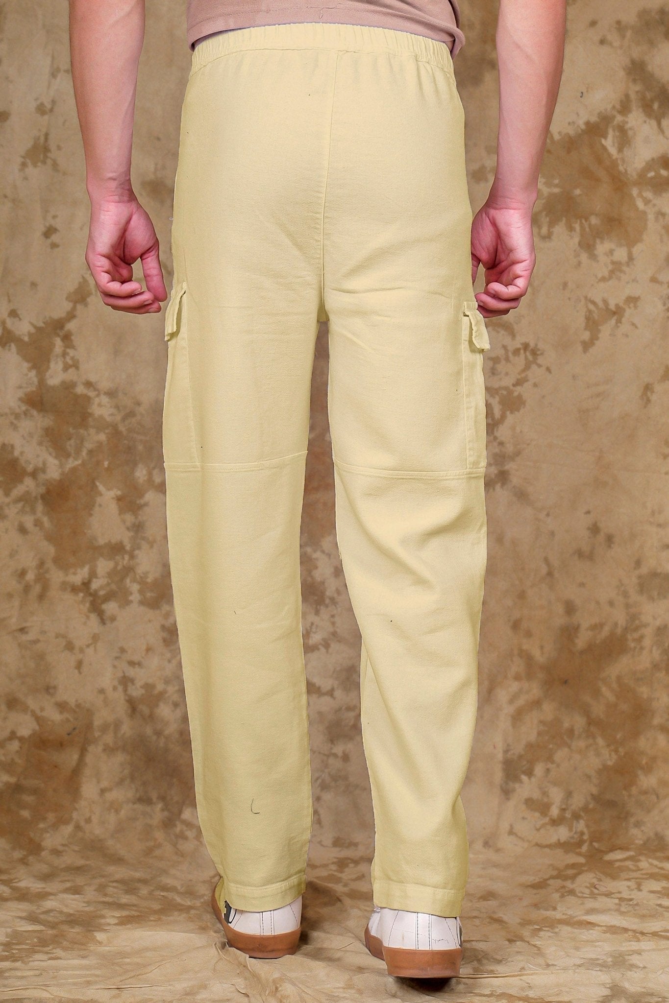Bluebird Men's Cotton Cargo Pants Loose Fit Beige 