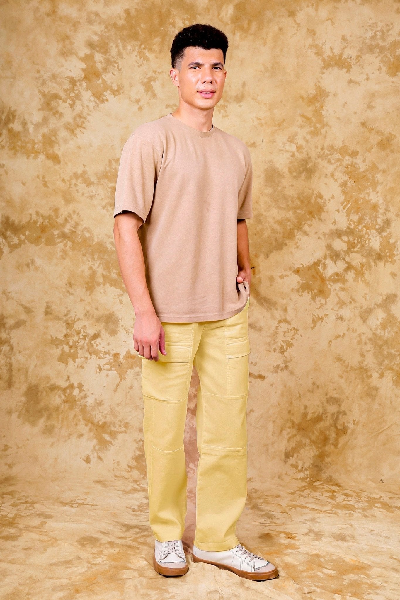 Bluebird Men's Cotton Cargo Pants Loose Fit Beige 
