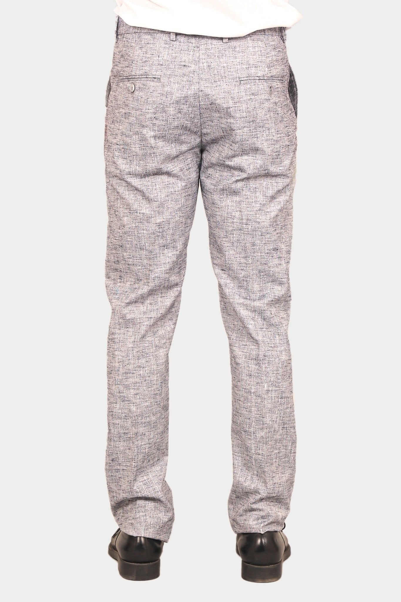 Bluebird Men's Dark Black Linen Formal Trouser 