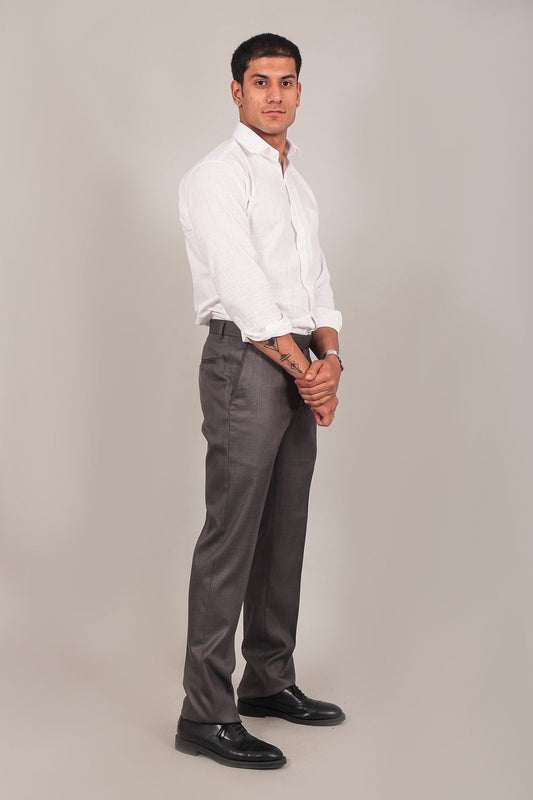 Bluebird Men's Dark Grey Formal Trousers 