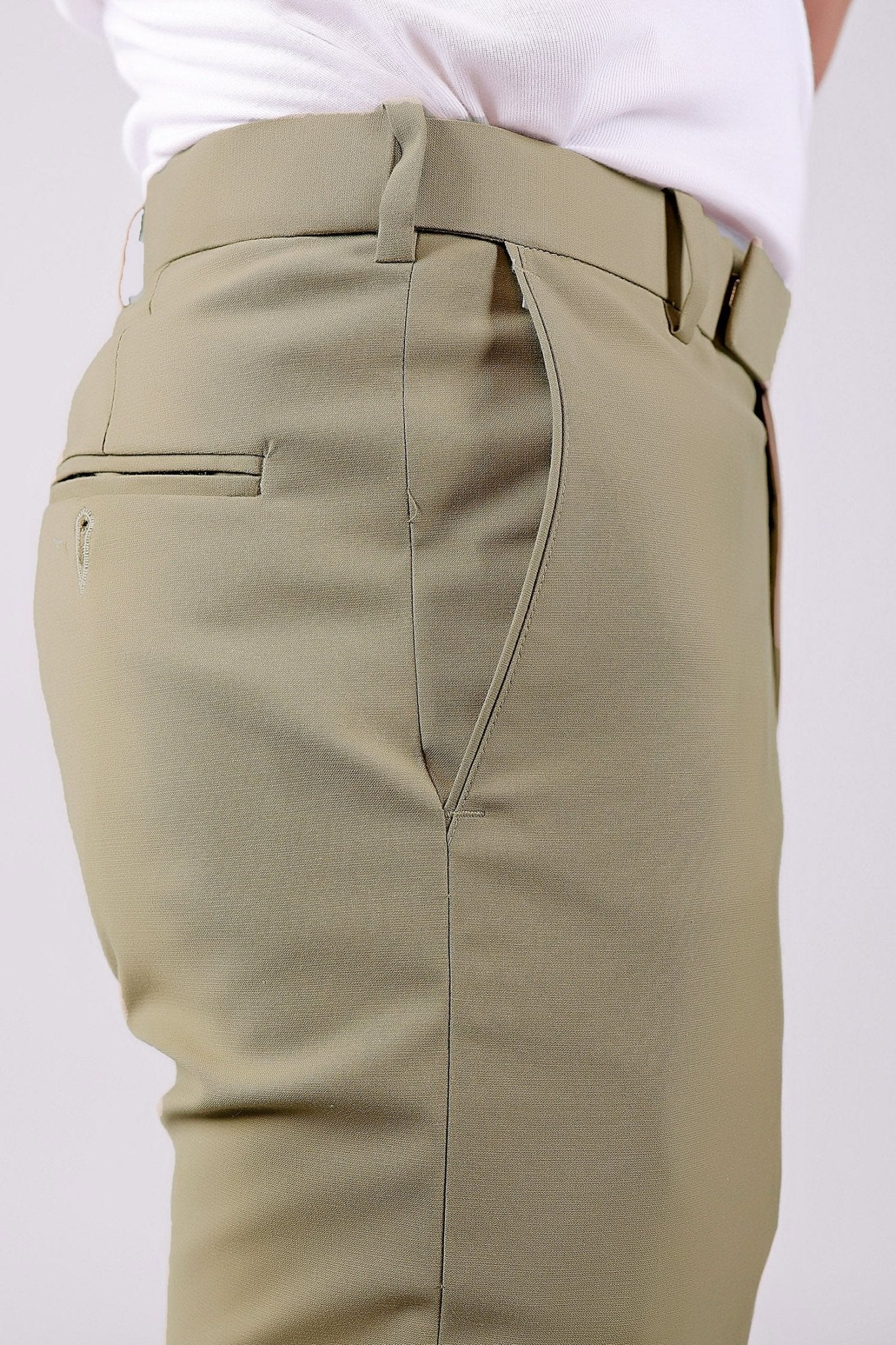 Bluebird Men's Ecru Stretch Band Trousers 