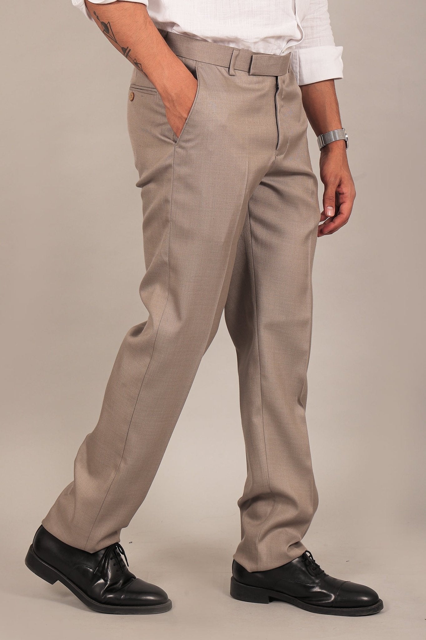 Bluebird Men's Grey Formal Trousers 
