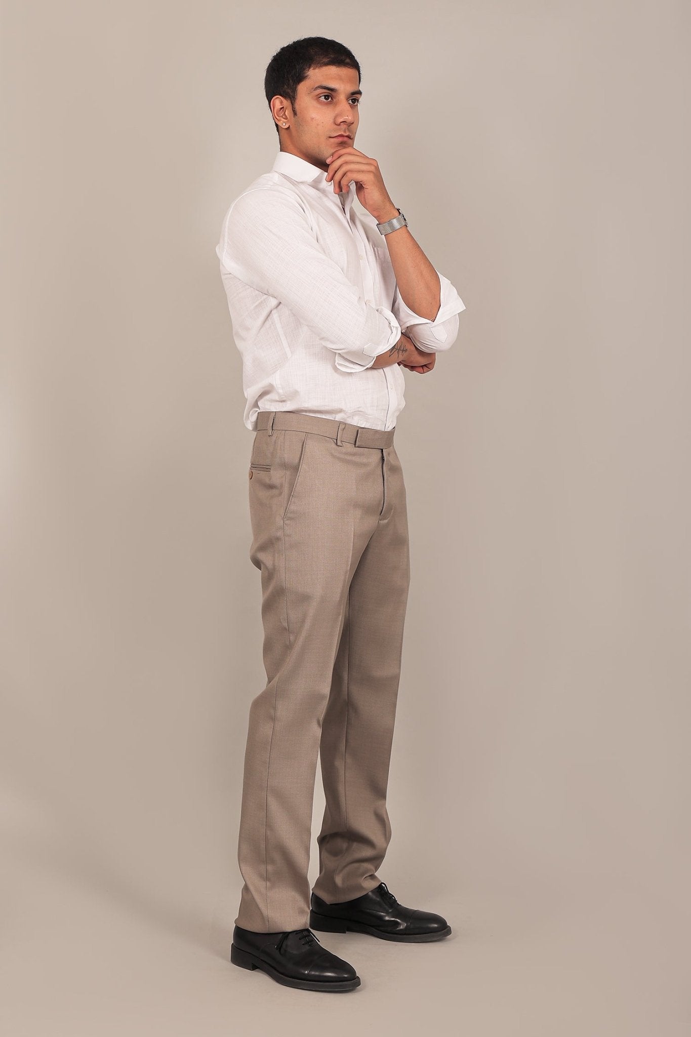 Bluebird Men's Grey Formal Trousers 