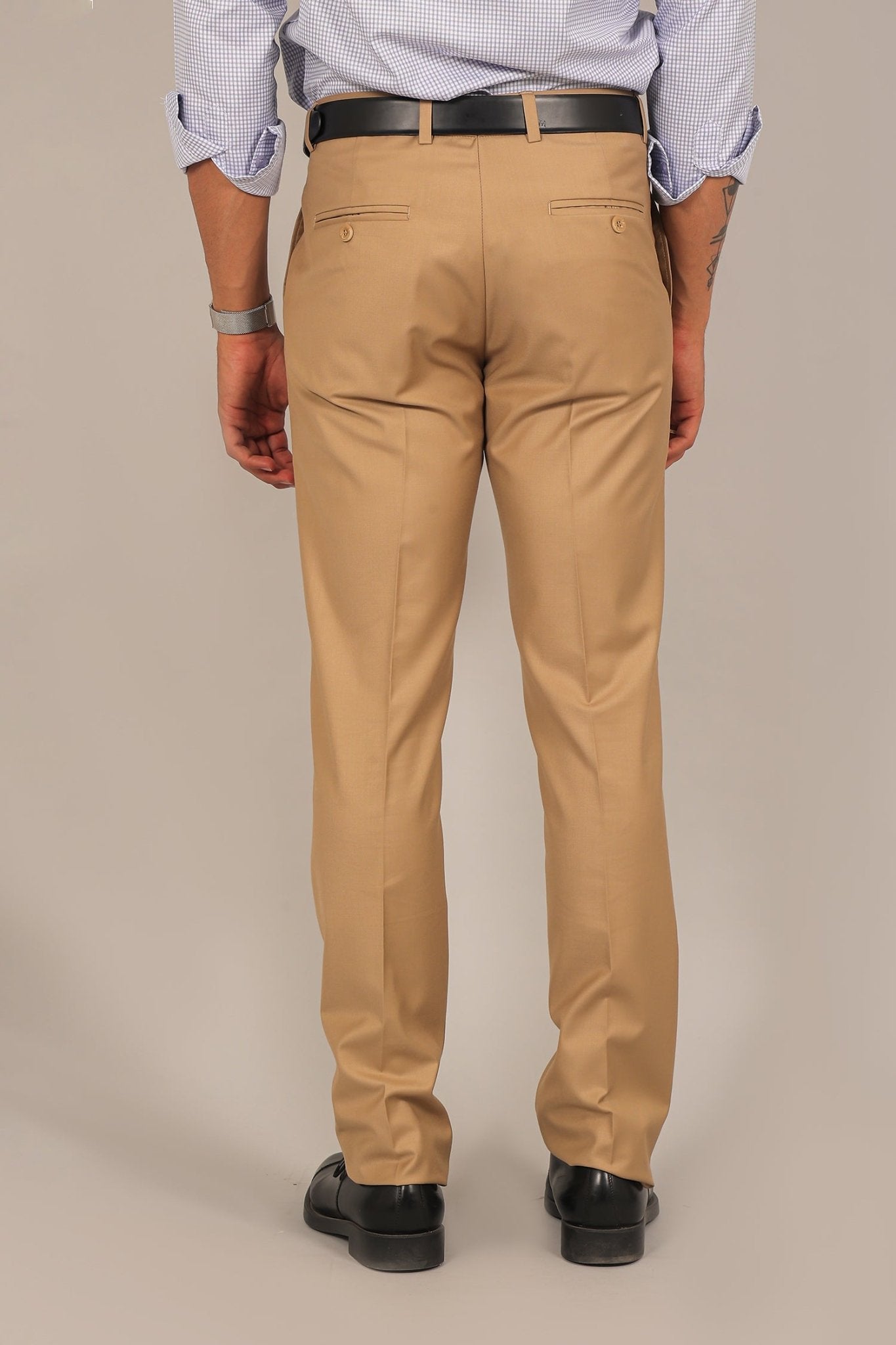 Bluebird Men's Sand Brown Formal Trouser 