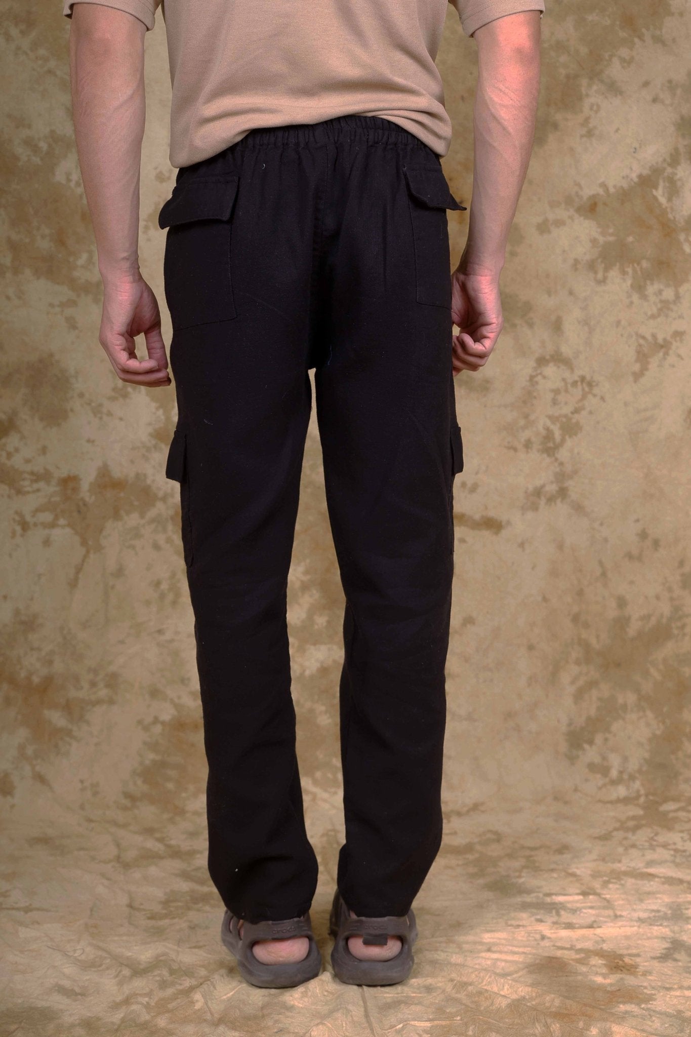 Bluebird Men's Slim Fit Cotton Cargo Pant Black 