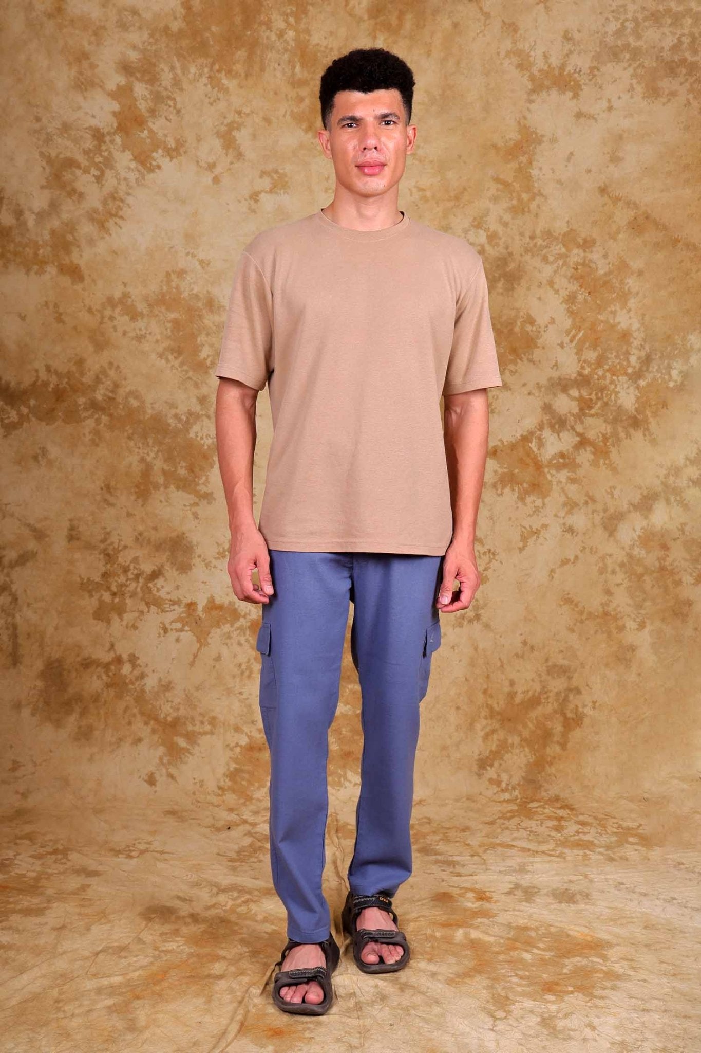 Bluebird Men's Slim Fit Cotton Cargo Pant Blue 