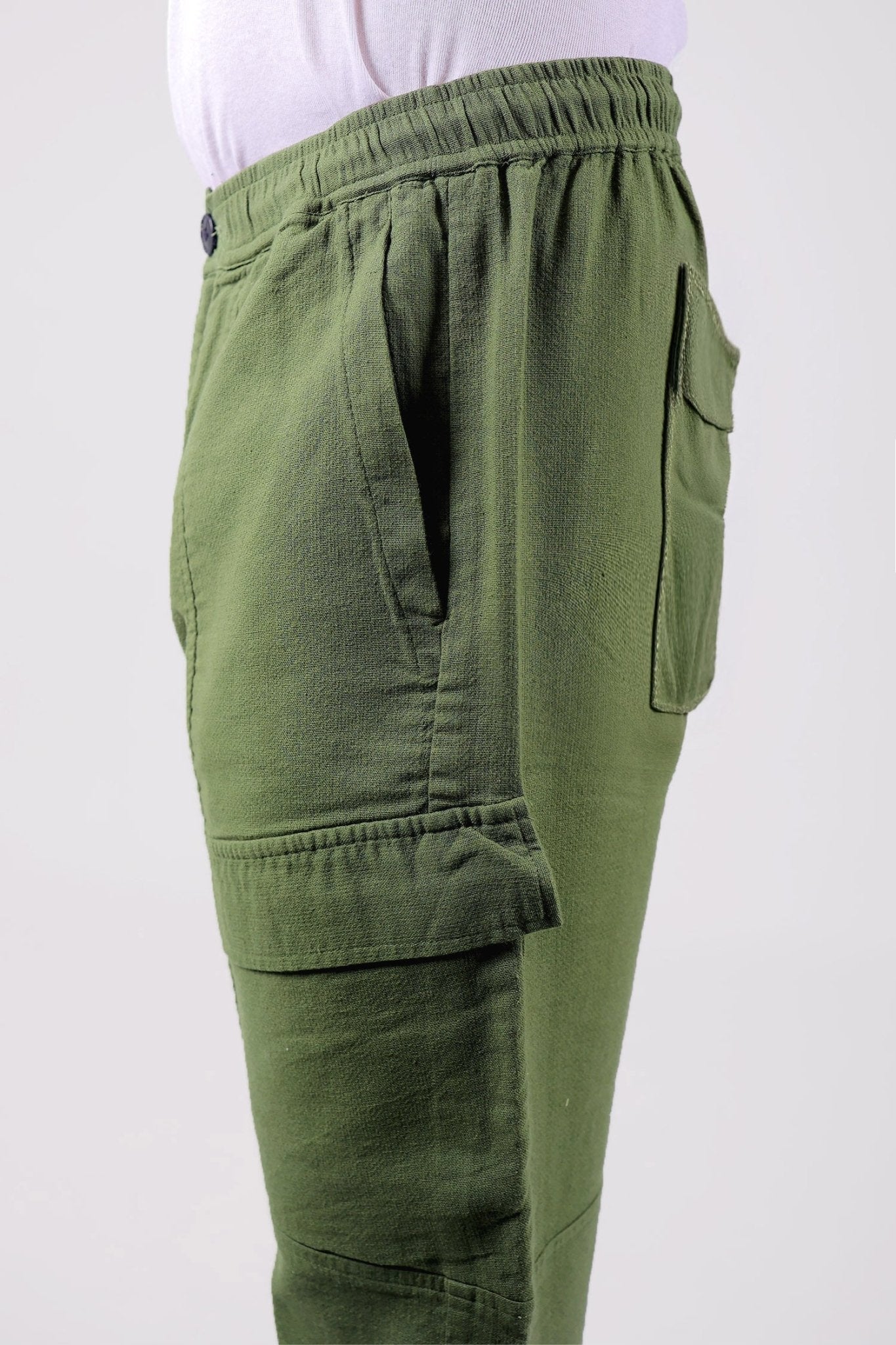 Bluebird Men's Slim Fit Cotton Cargo Pant Green 