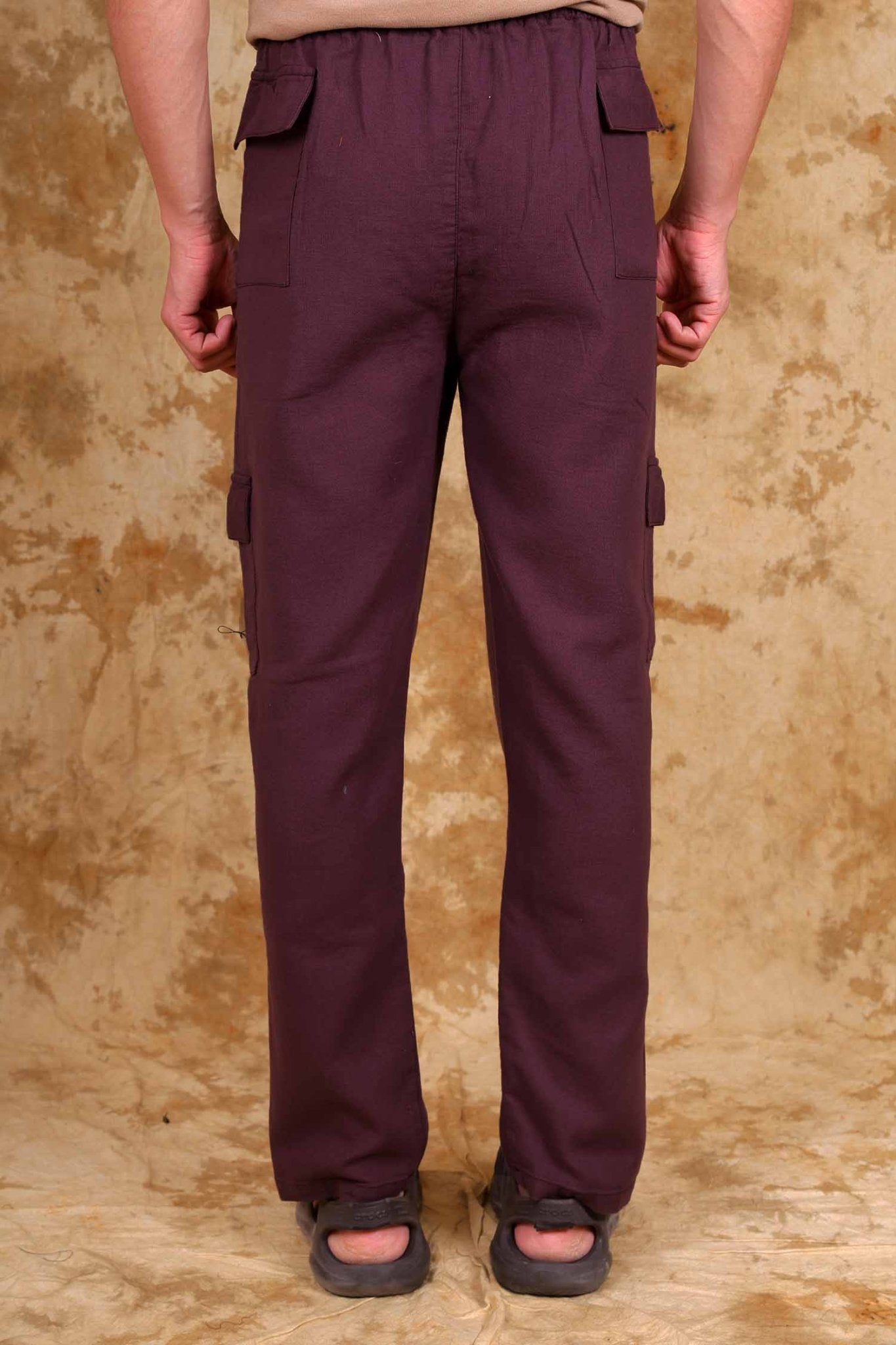 Bluebird Men's Slim Fit Cotton Cargo Pant Maroon 