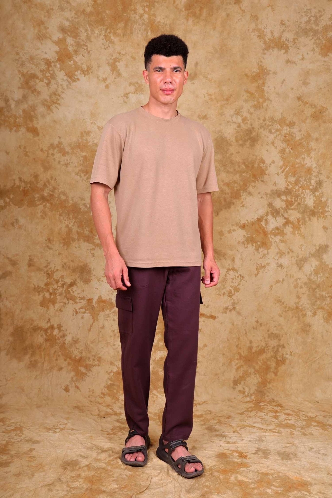 Bluebird Men's Slim Fit Cotton Cargo Pant Maroon 