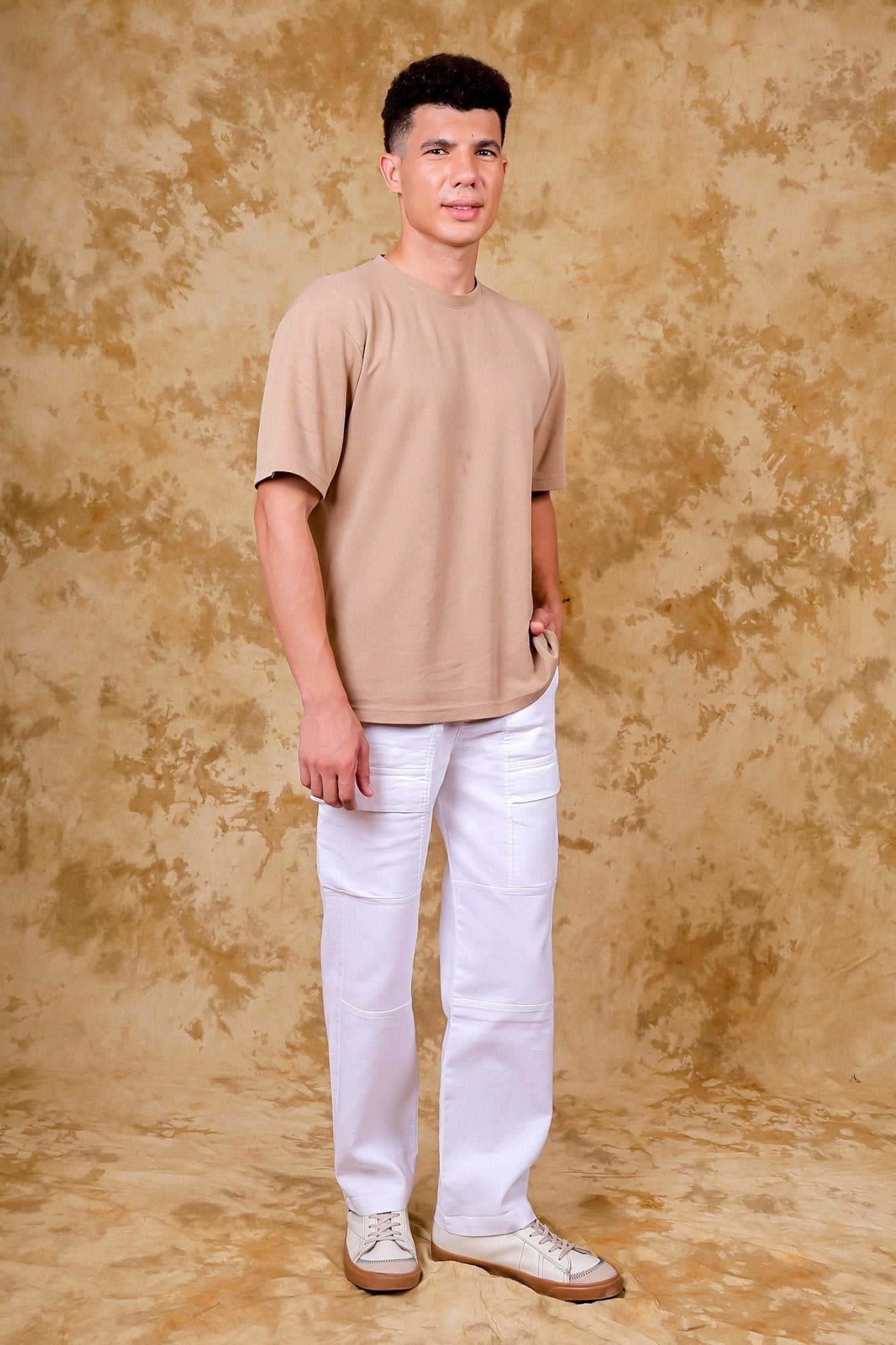 Bluebird Men's Slim Fit Cotton Cargo Pant White 