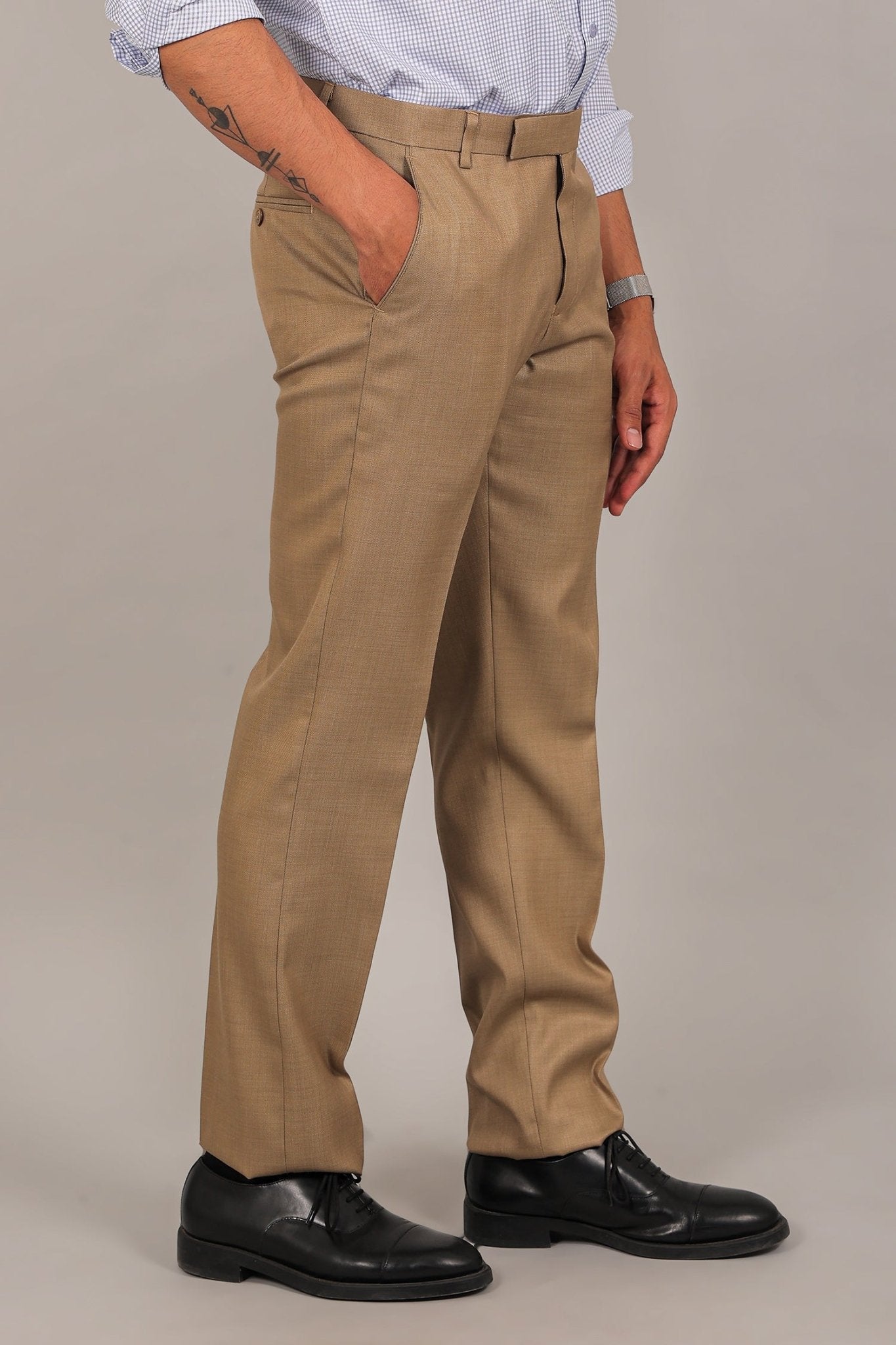 Bluebird Men's Tan Formal Trouser 