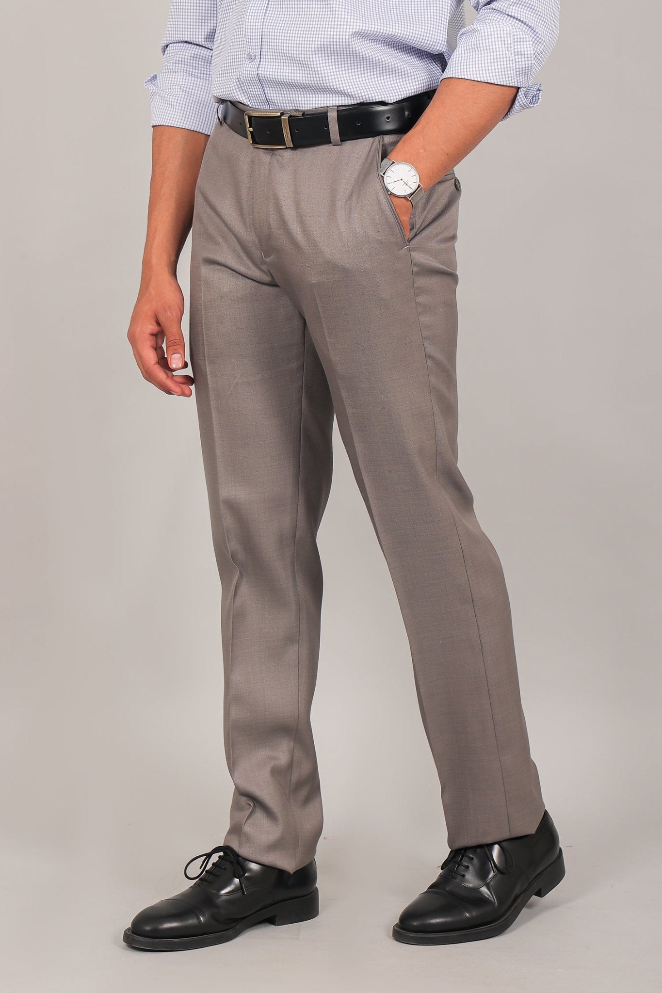 Bluebird Men's Taupe Formal Trouser 