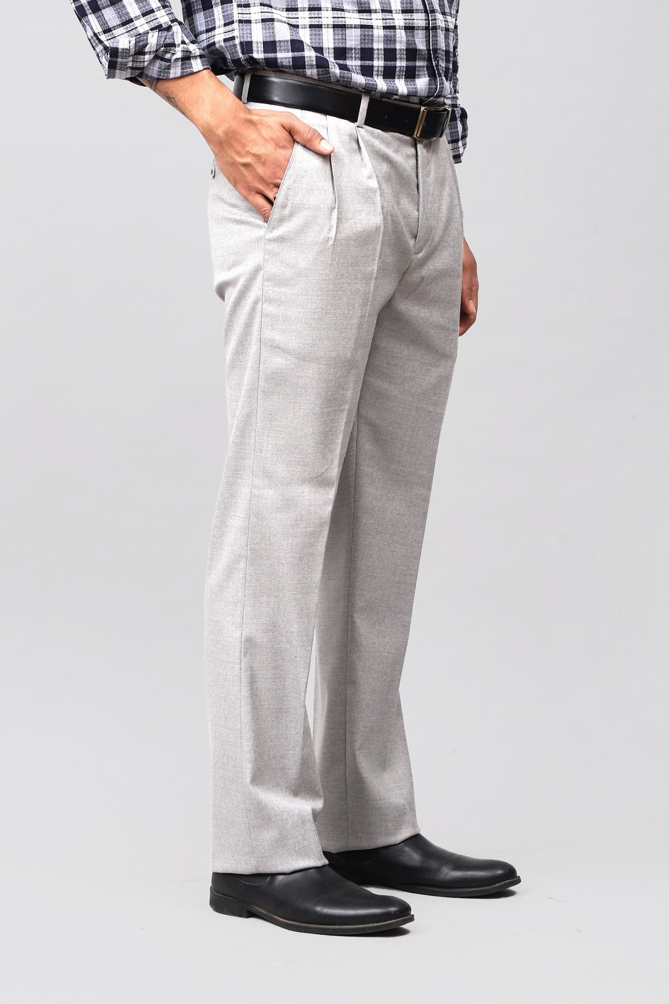 Bluebird Modern Light Grey Pleated Trouser 