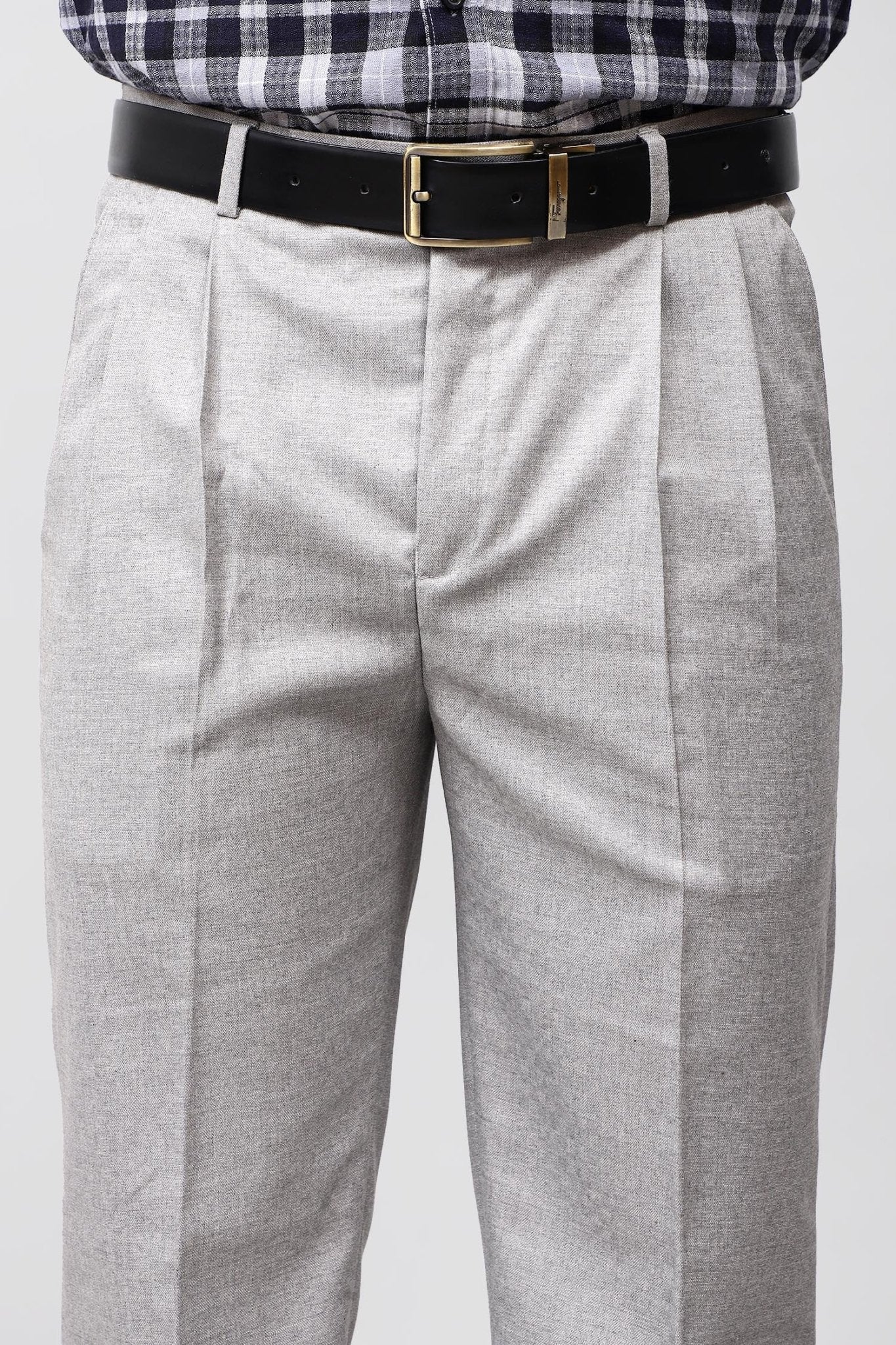 Bluebird Modern Light Grey Pleated Trouser 